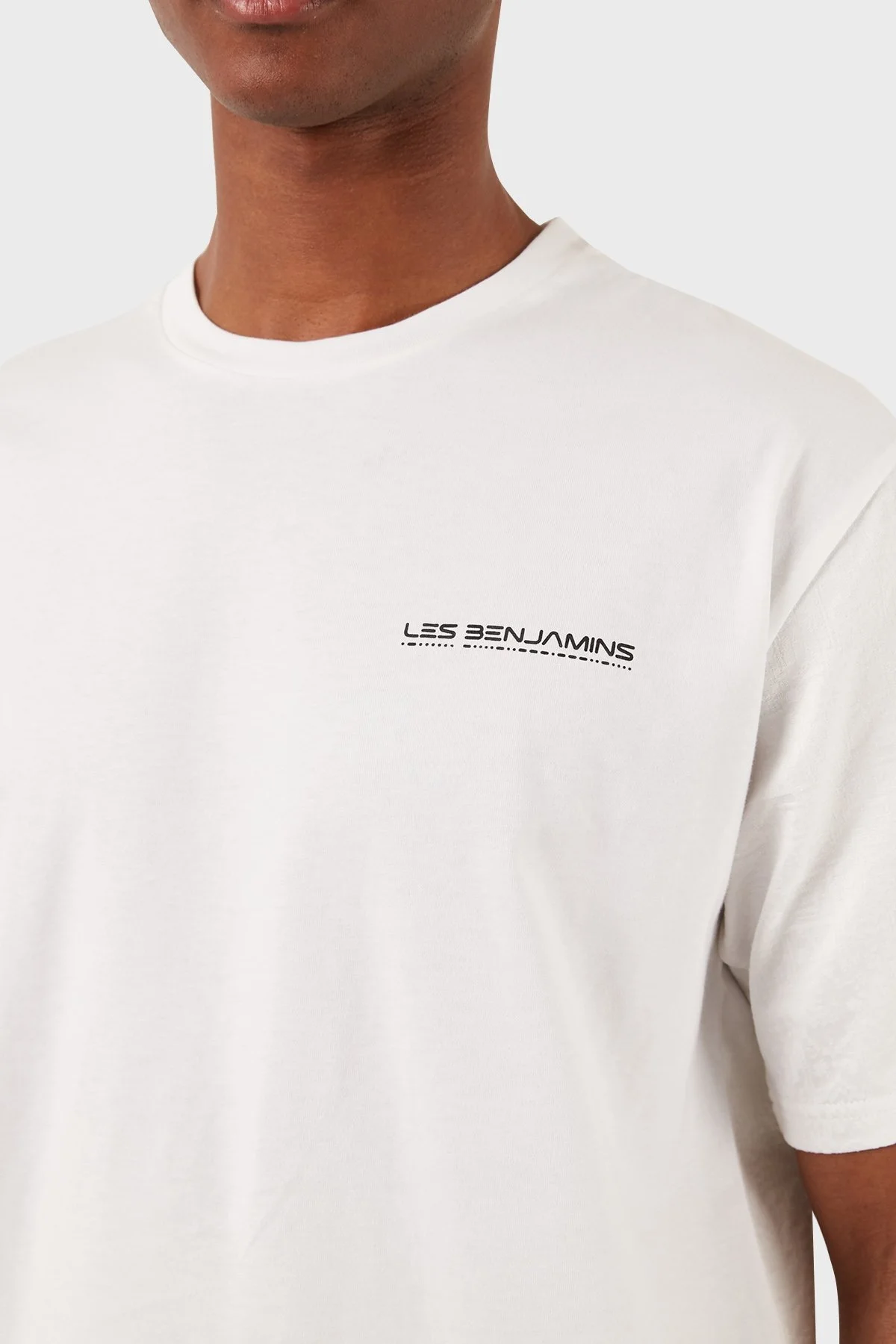 Les Benjamins Pamuklu Relaxed Fit Bisiklet Yaka Erkek T Shirt LB24SSKISMUTS-013 BEYAZ - 7