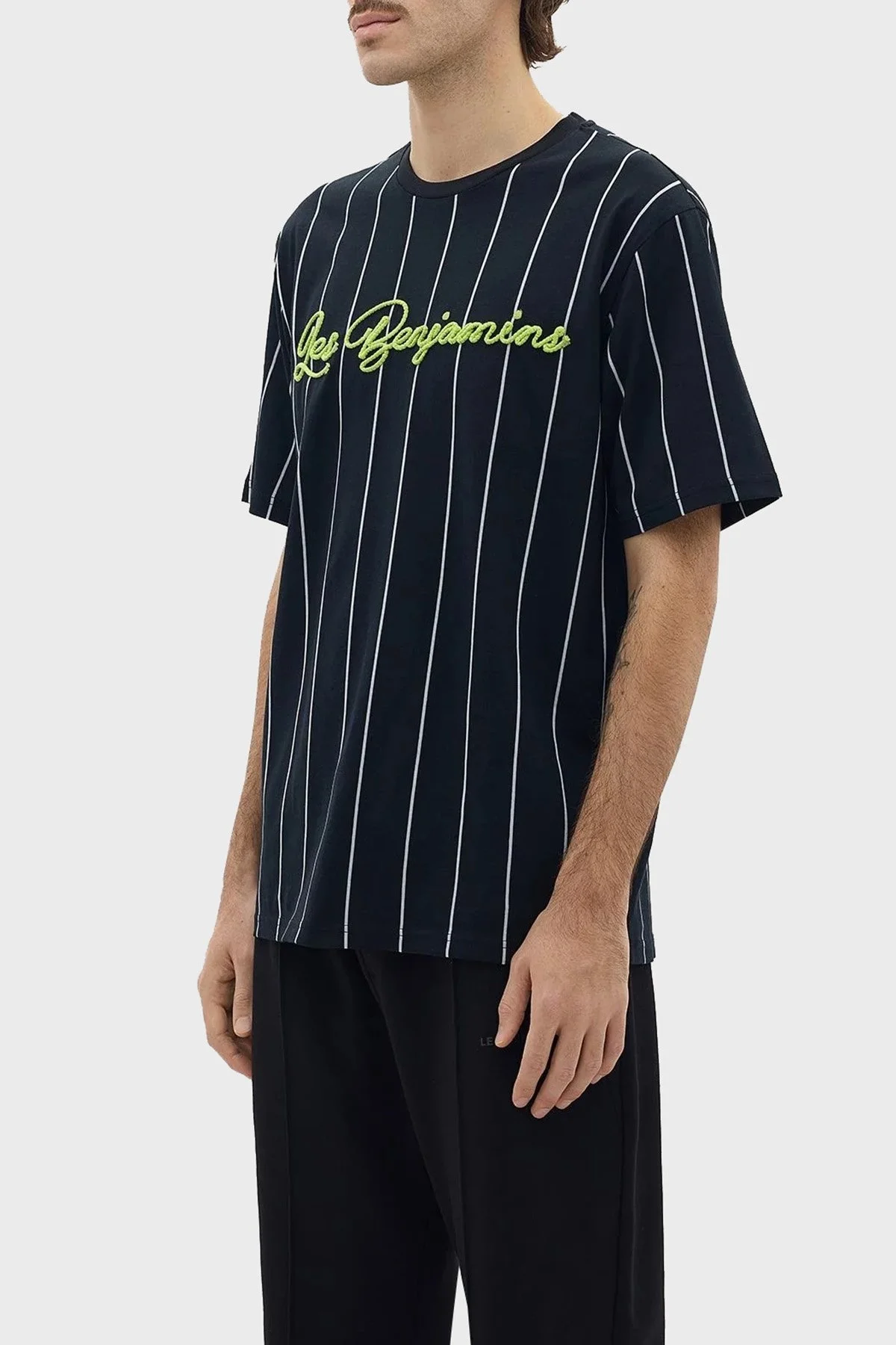 Les Benjamins Pamuklu Relaxed Fit Bisiklet Yaka Erkek T Shirt LB24SSKISMUTS-014 SİYAH - 2