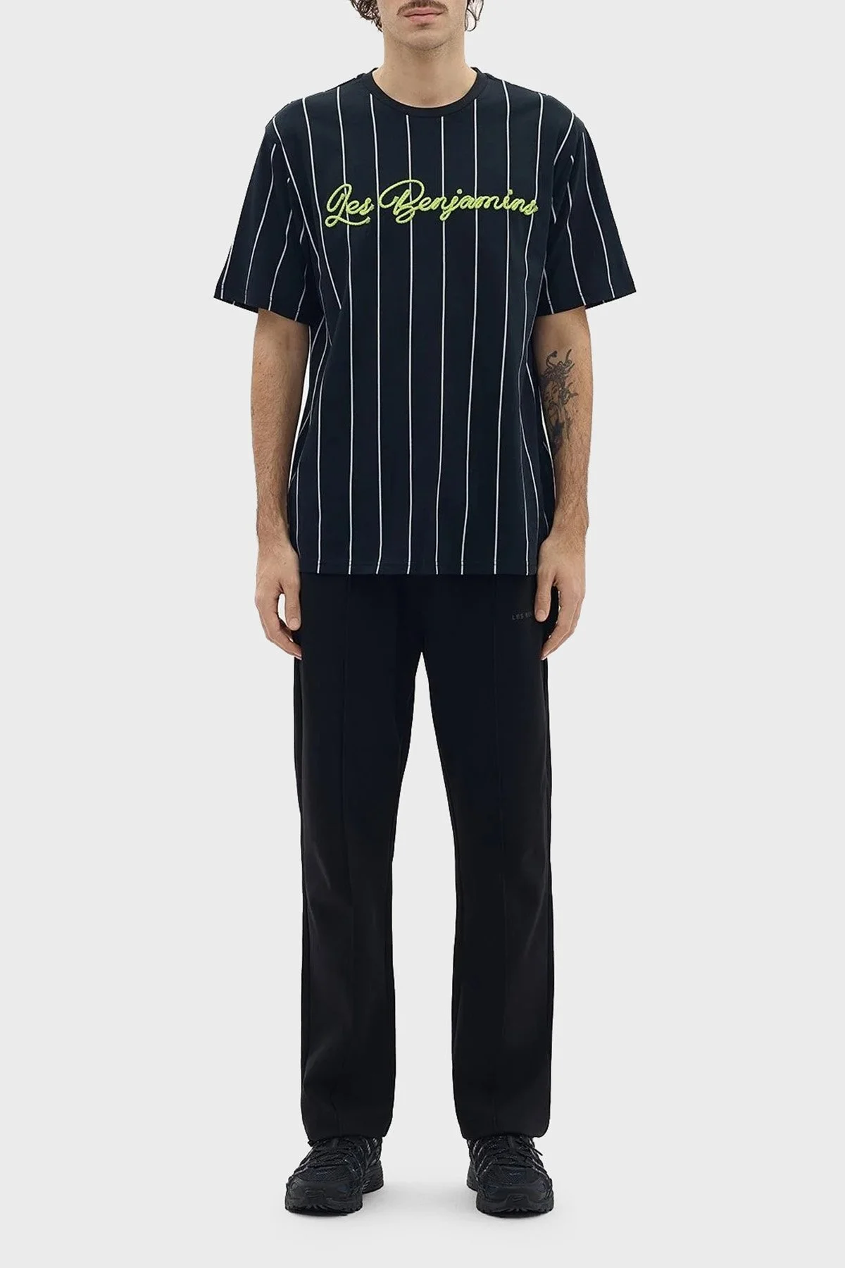 Les Benjamins Pamuklu Relaxed Fit Bisiklet Yaka Erkek T Shirt LB24SSKISMUTS-014 SİYAH - 4