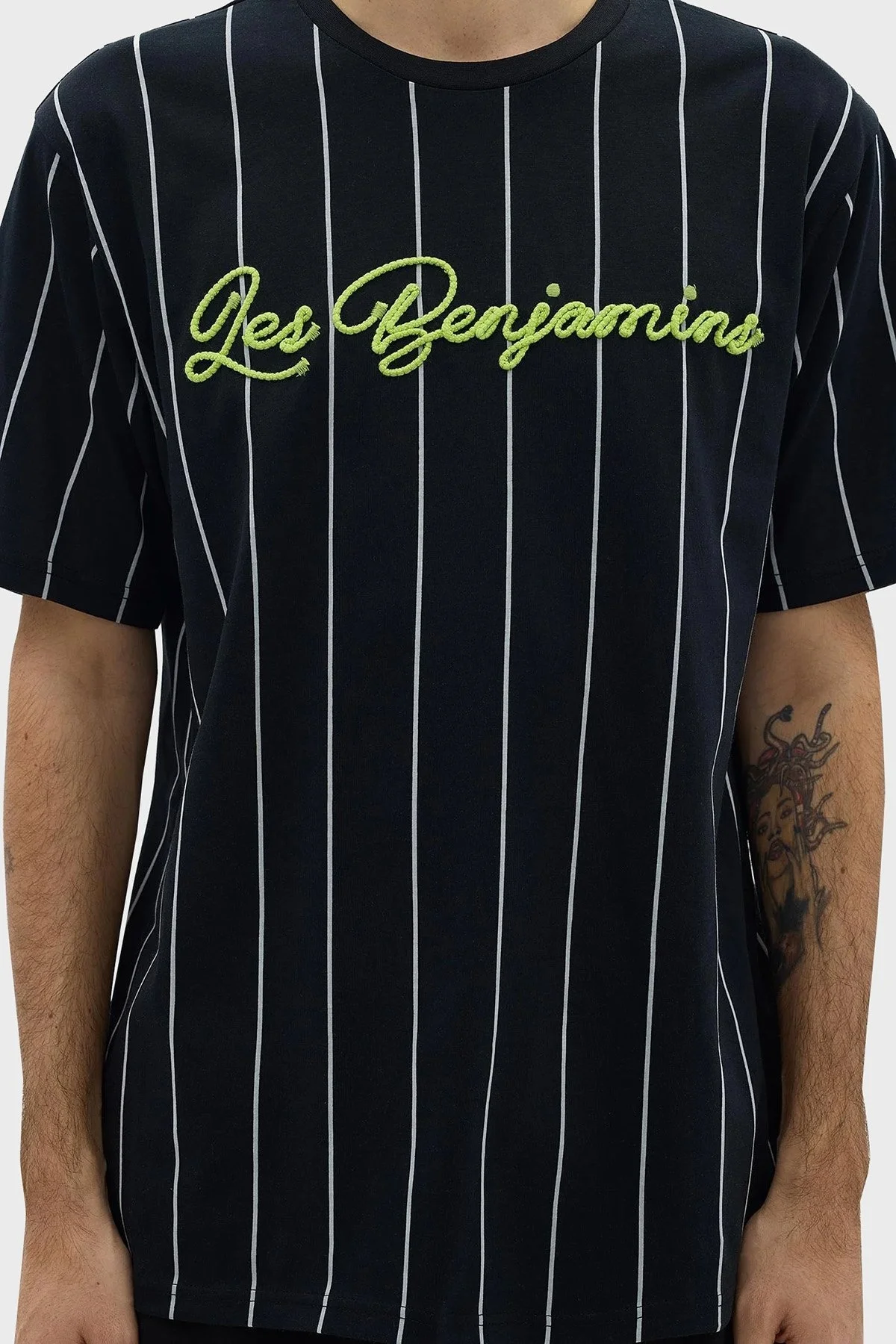 Les Benjamins Pamuklu Relaxed Fit Bisiklet Yaka Erkek T Shirt LB24SSKISMUTS-014 SİYAH - 6