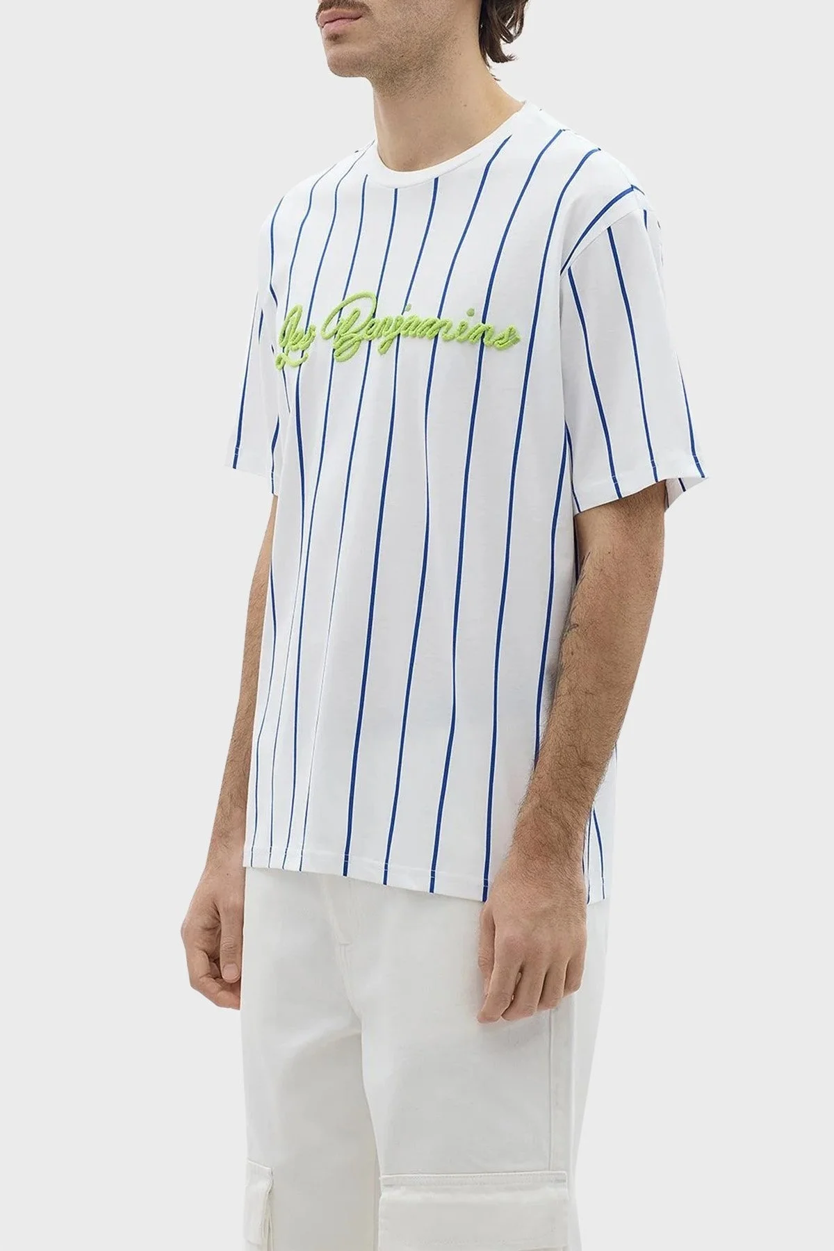 Les Benjamins Pamuklu Relaxed Fit Bisiklet Yaka Erkek T Shirt LB24SSKISMUTS-015 BEYAZ - 3