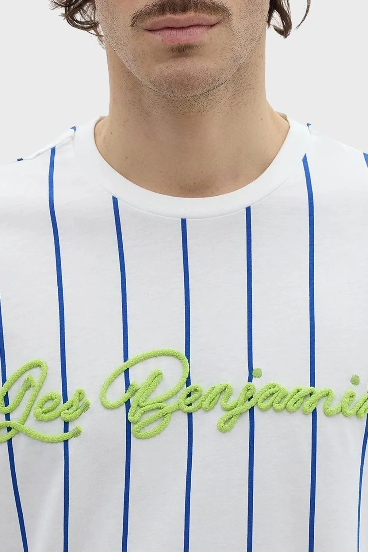Les Benjamins Pamuklu Relaxed Fit Bisiklet Yaka Erkek T Shirt LB24SSKISMUTS-015 BEYAZ - 5