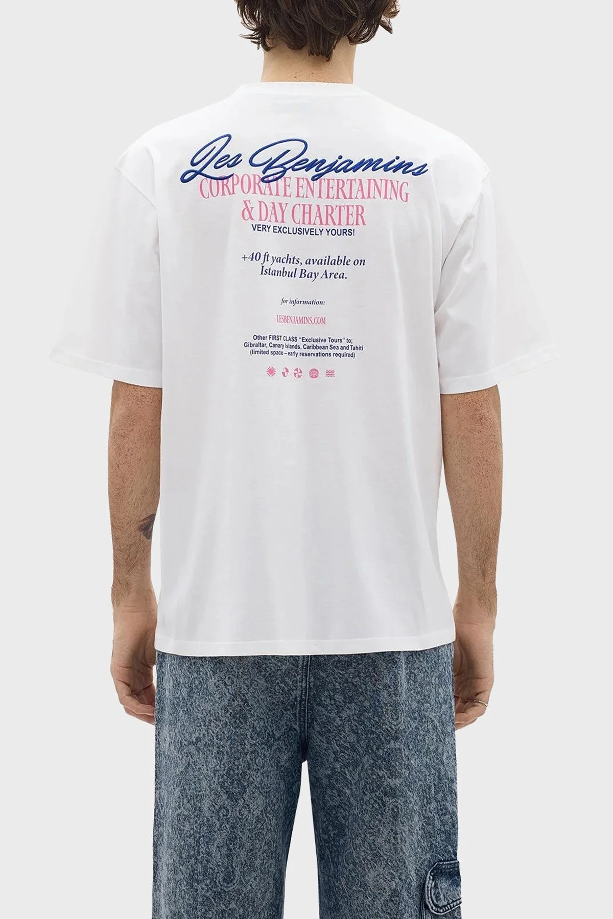 Les Benjamins Pamuklu Relaxed Fit Bisiklet Yaka Erkek T Shirt LB24SSKISMUTS-017 BEYAZ - 2