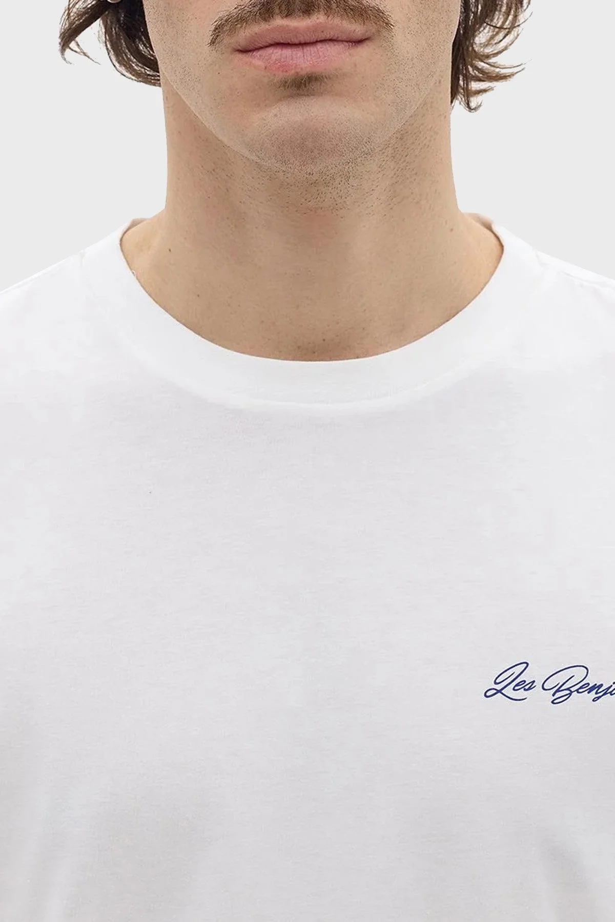 Les Benjamins Pamuklu Relaxed Fit Bisiklet Yaka Erkek T Shirt LB24SSKISMUTS-017 BEYAZ - 5