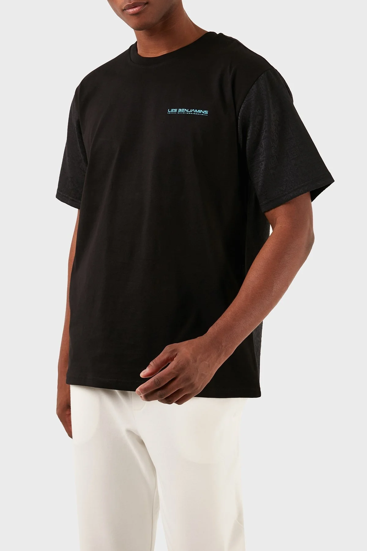 Les Benjamins Pamuklu Relaxed Fit Bisiklet Yaka Erkek T Shirt LB24SSKISMUTS-022 SİYAH - 3