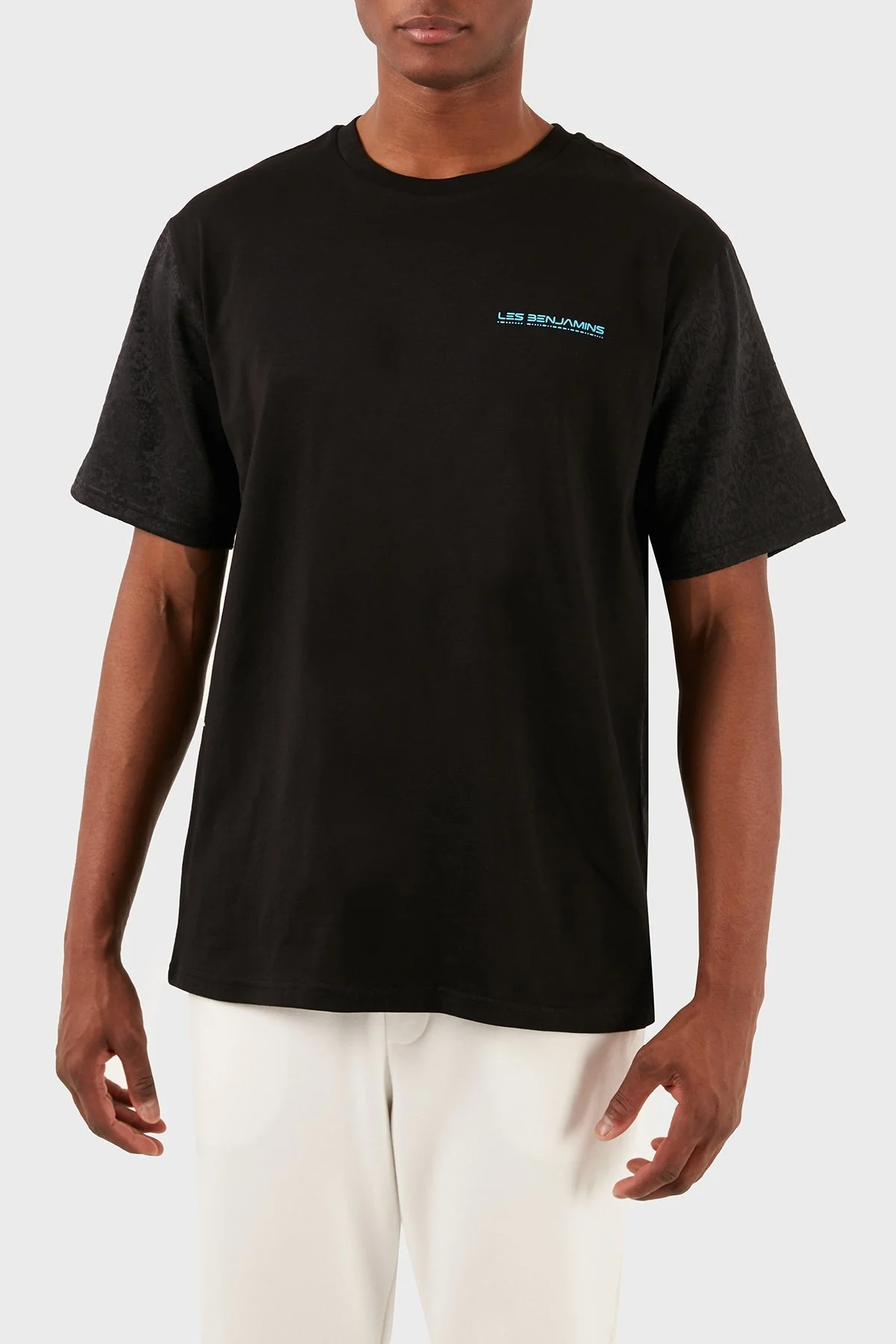 Les Benjamins Pamuklu Relaxed Fit Bisiklet Yaka Erkek T Shirt LB24SSKISMUTS-022 SİYAH - 5