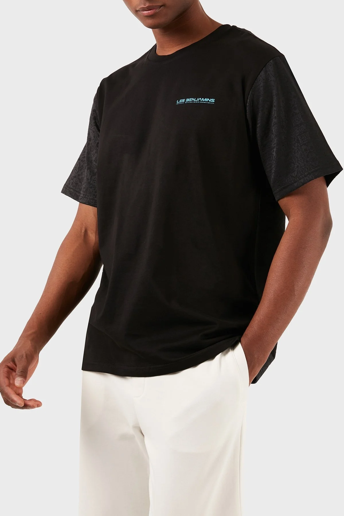 Les Benjamins Pamuklu Relaxed Fit Bisiklet Yaka Erkek T Shirt LB24SSKISMUTS-022 SİYAH - 6