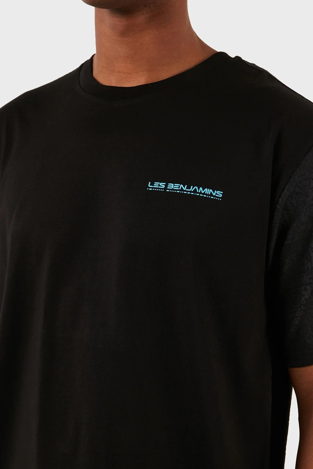 Les Benjamins Pamuklu Relaxed Fit Bisiklet Yaka Erkek T Shirt LB24SSKISMUTS-022 SİYAH - 7
