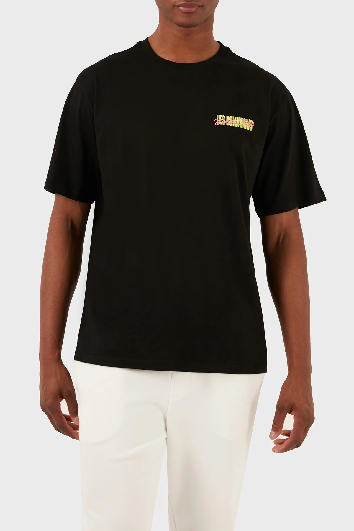 Les Benjamins Pamuklu Relaxed Fit Bisiklet Yaka Erkek T Shirt LB24SSKISMUTS-024 SİYAH - 1