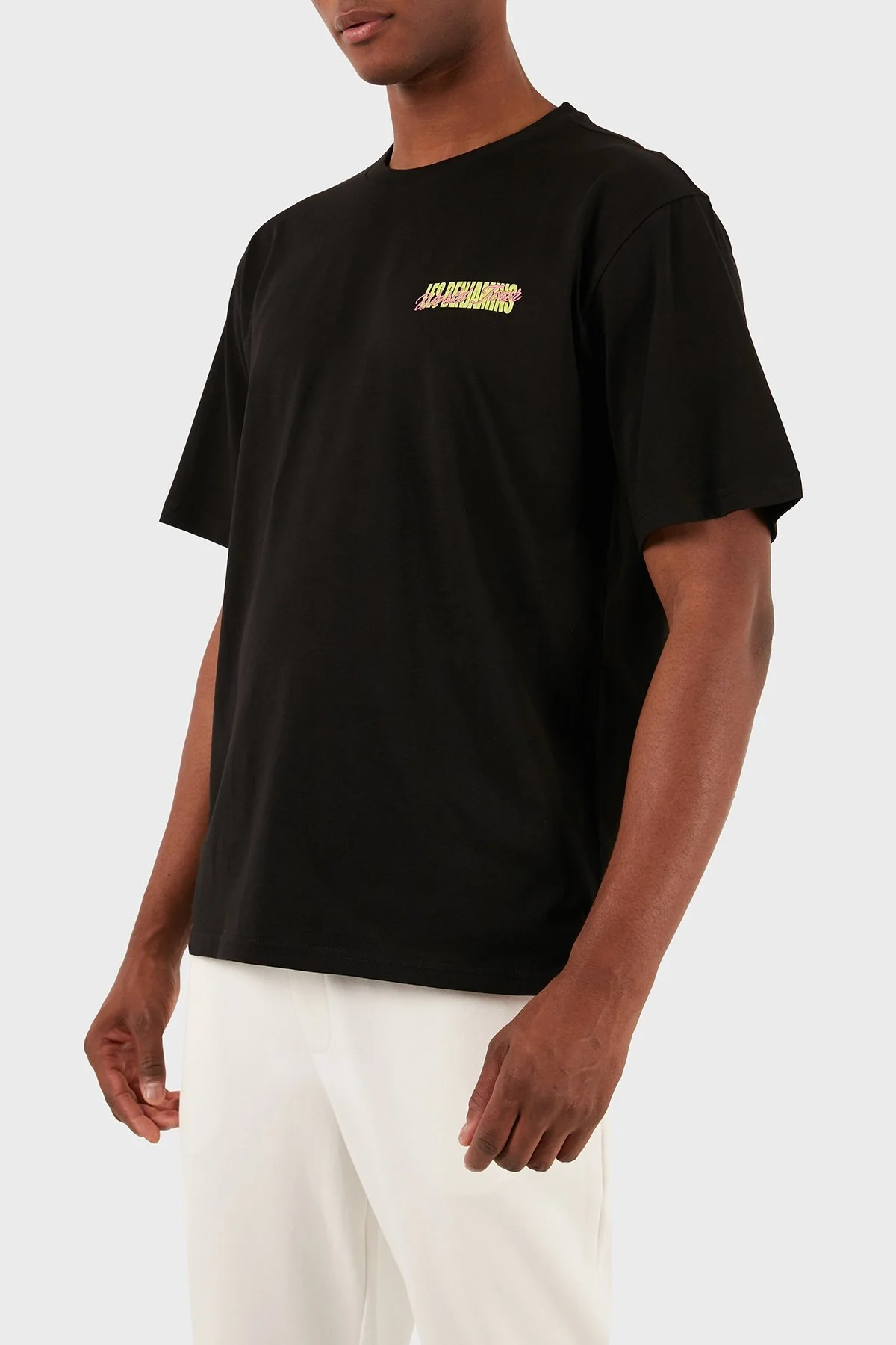 Les Benjamins Pamuklu Relaxed Fit Bisiklet Yaka Erkek T Shirt LB24SSKISMUTS-024 SİYAH - 3