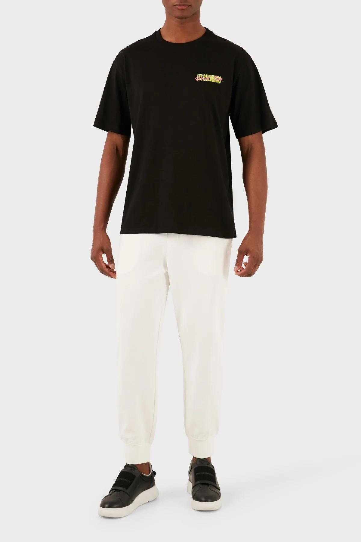 Les Benjamins Pamuklu Relaxed Fit Bisiklet Yaka Erkek T Shirt LB24SSKISMUTS-024 SİYAH - 4