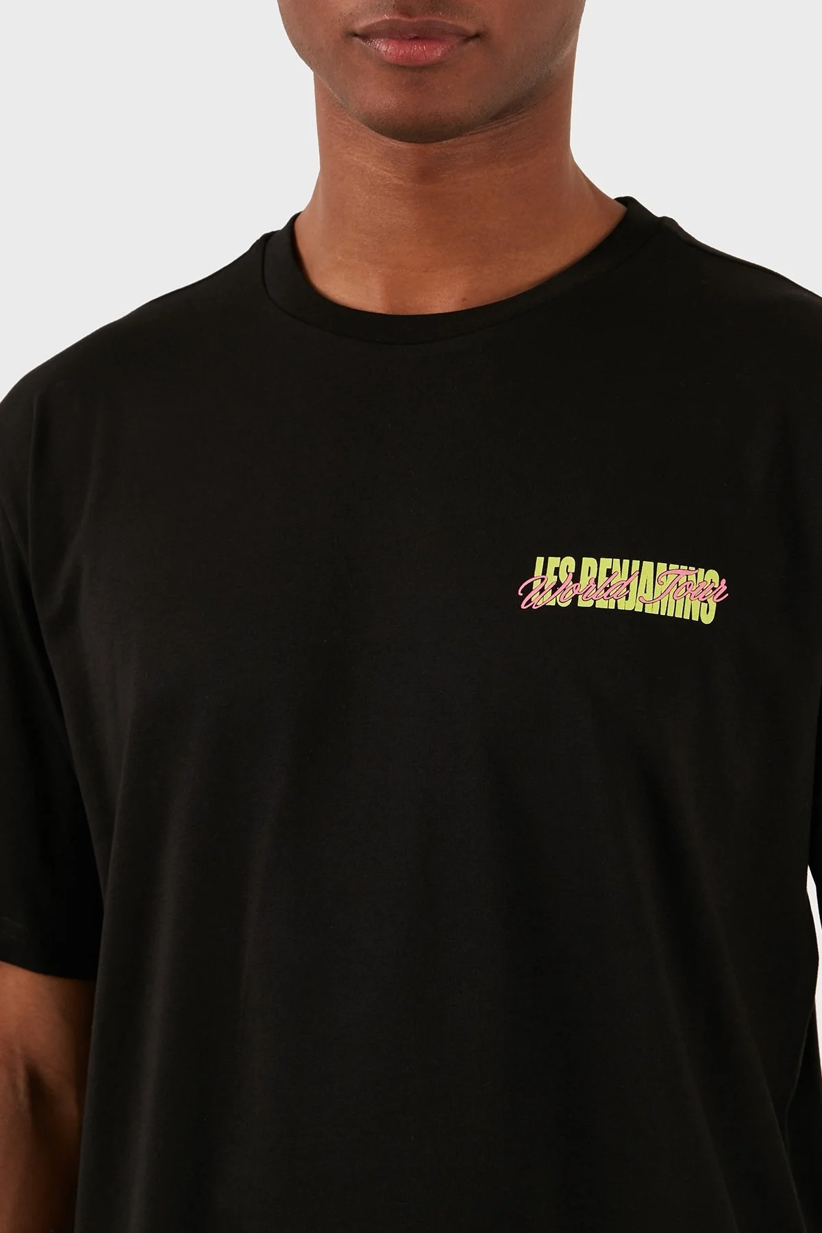 Les Benjamins Pamuklu Relaxed Fit Bisiklet Yaka Erkek T Shirt LB24SSKISMUTS-024 SİYAH - 6