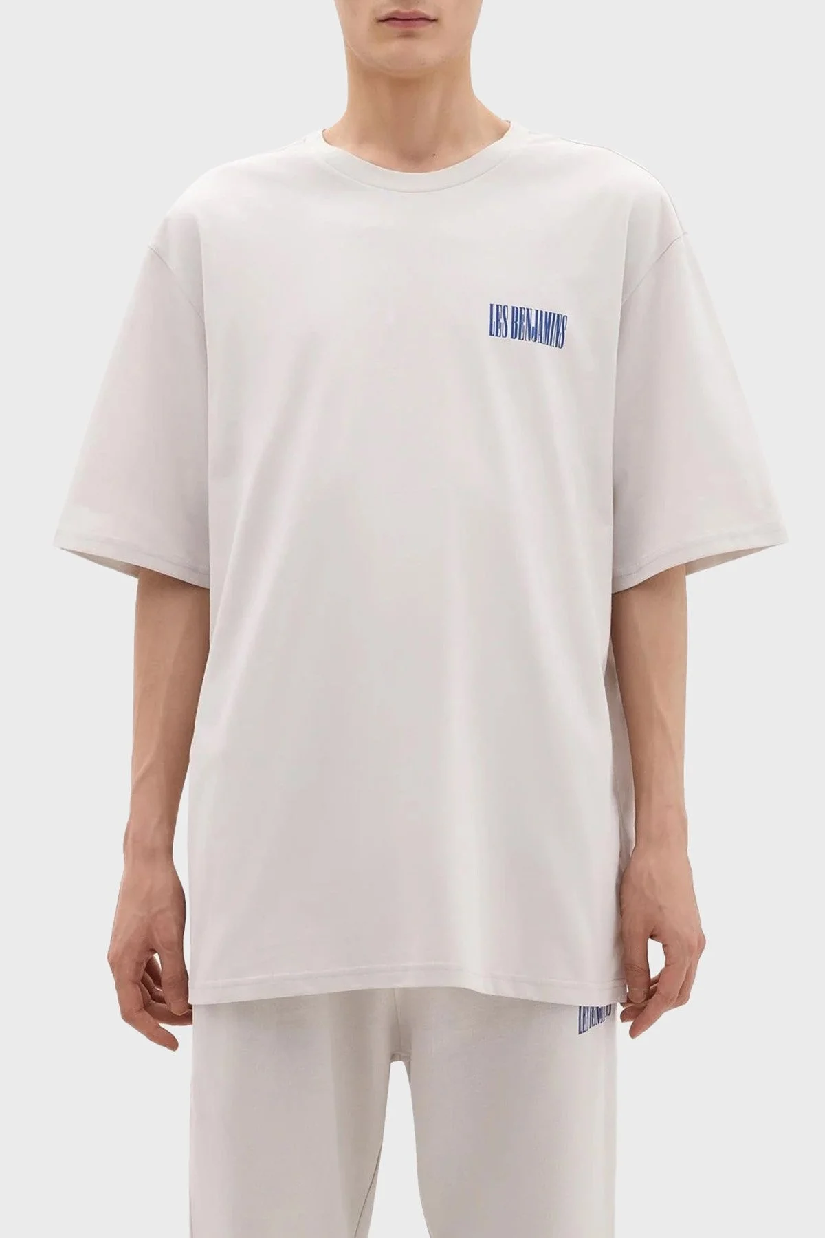 Les Benjamins Pamuklu Relaxed Fit Bisiklet Yaka Erkek T Shirt LB24SSKISMUTS-026 Kil - 1