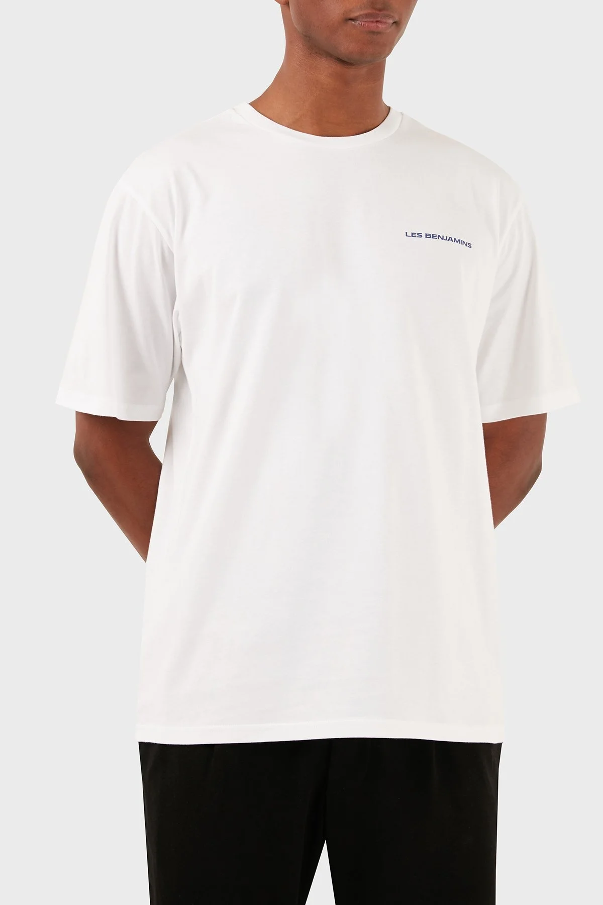 Les Benjamins Pamuklu Relaxed Fit Bisiklet Yaka Erkek T Shirt LB24SSKISMUTS-041 BEYAZ - 5