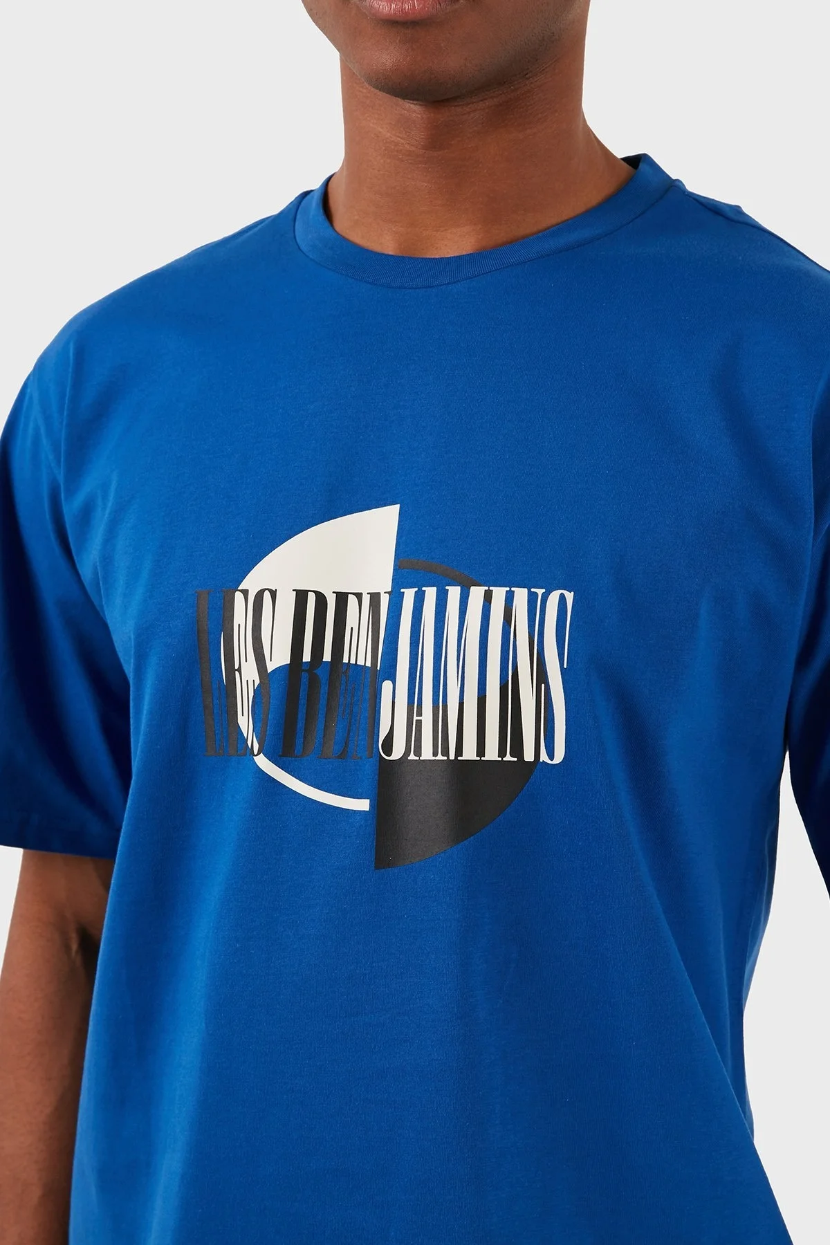 Les Benjamins Pamuklu Relaxed Fit Bisiklet Yaka Erkek T Shirt LB24SSKISMUTS-044 MAVİ - 6