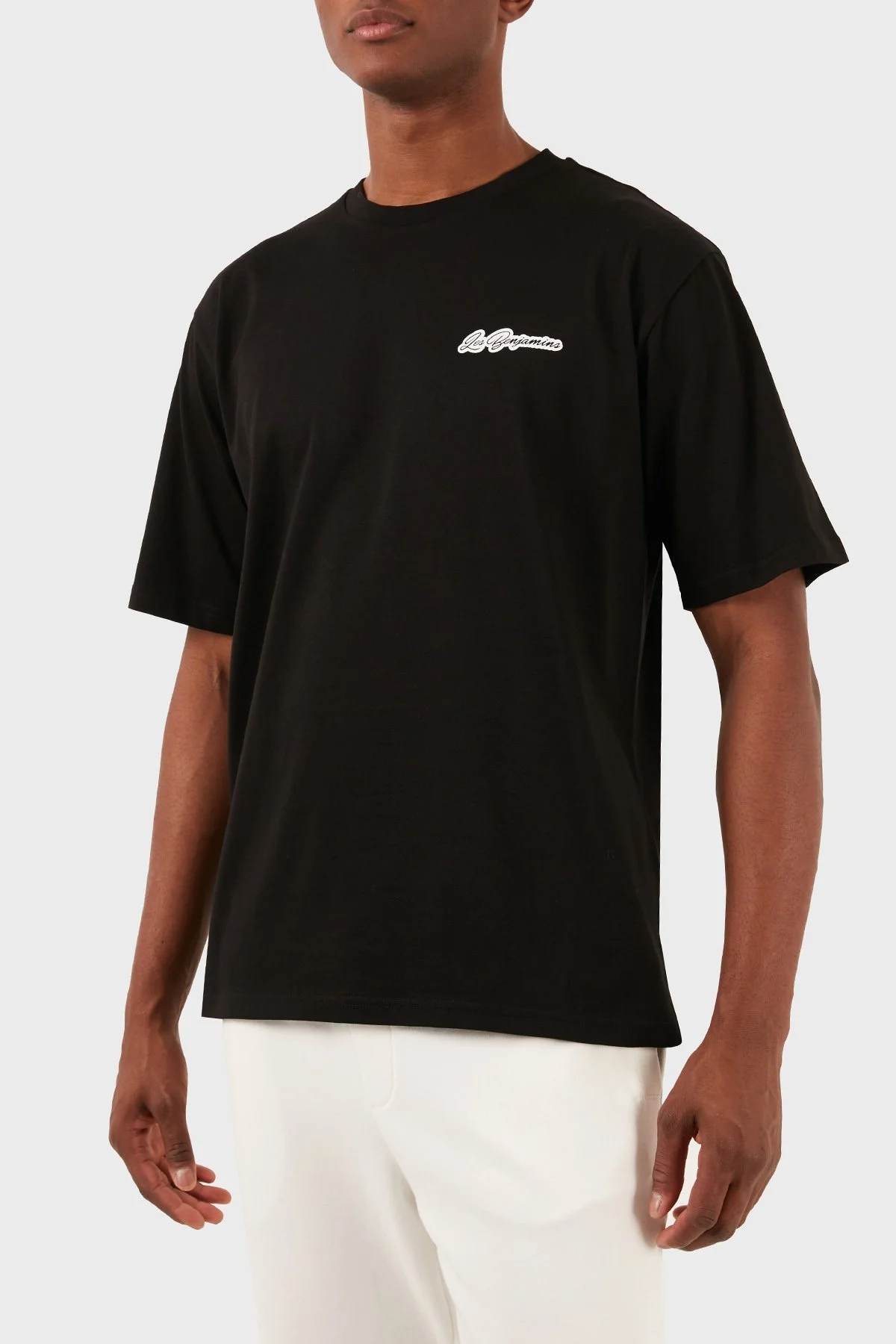 Les Benjamins Pamuklu Relaxed Fit Bisiklet Yaka Erkek T Shirt LB24SSKISMUTS-046 SİYAH - 1