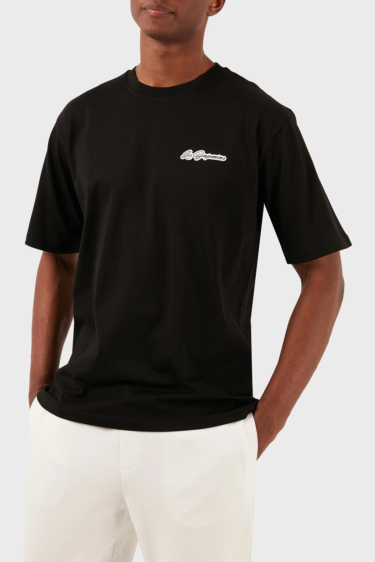 Les Benjamins Pamuklu Relaxed Fit Bisiklet Yaka Erkek T Shirt LB24SSKISMUTS-046 SİYAH - 6