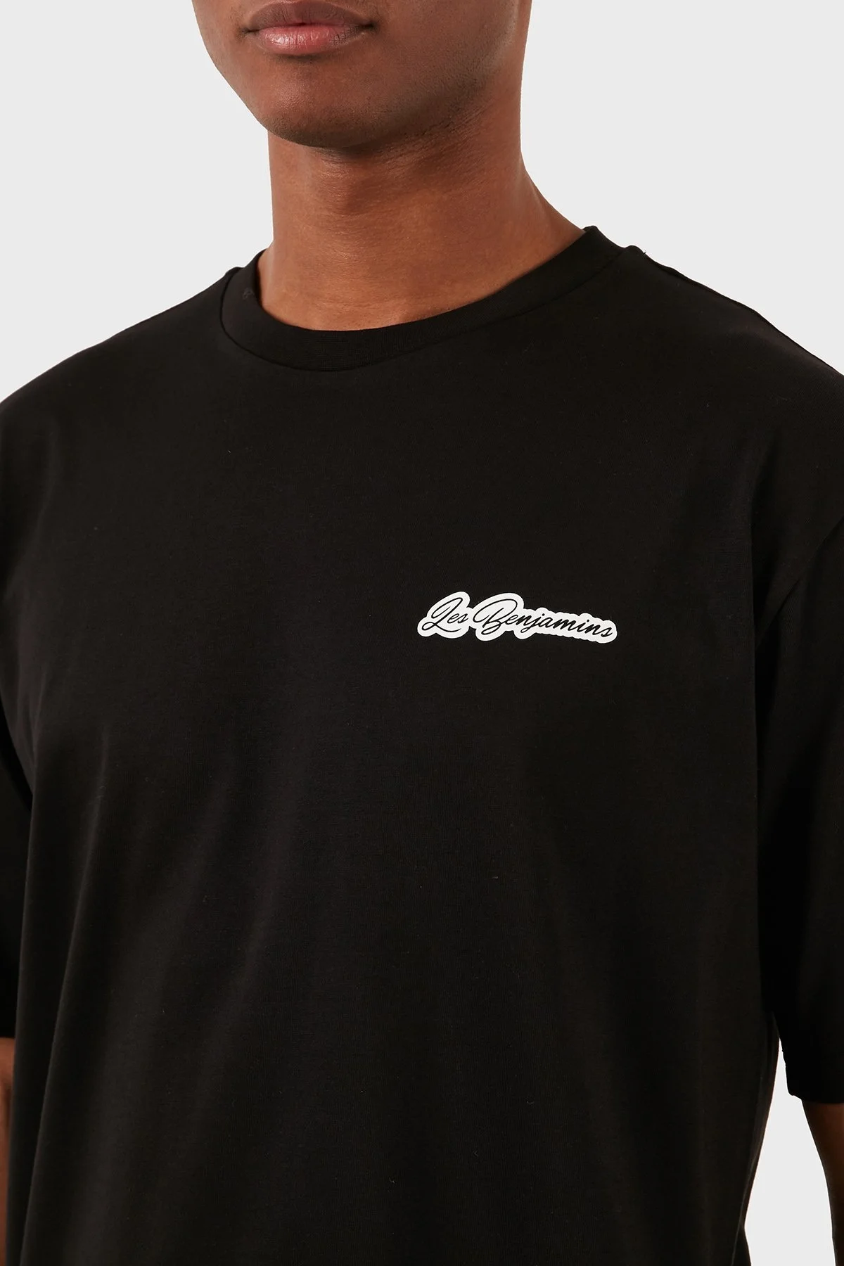 Les Benjamins Pamuklu Relaxed Fit Bisiklet Yaka Erkek T Shirt LB24SSKISMUTS-046 SİYAH - 7