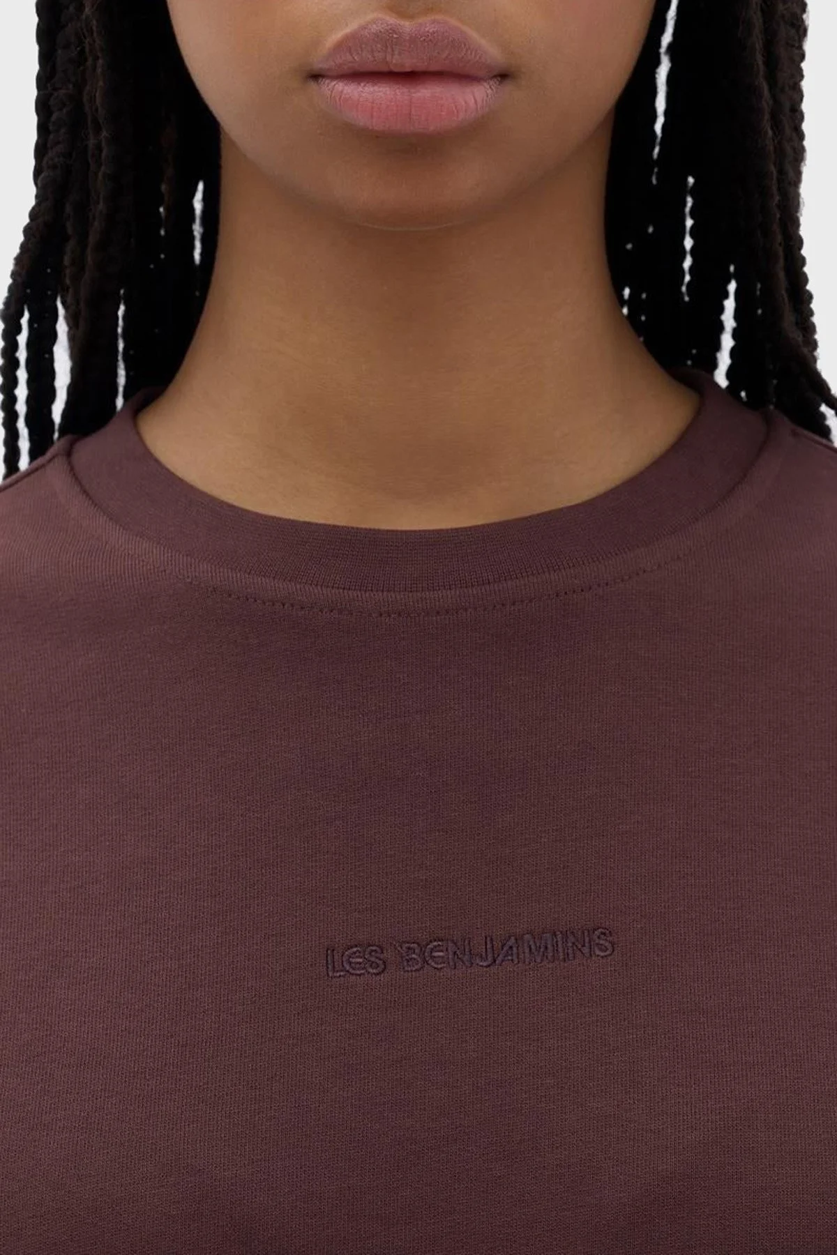 Les Benjamins Pamuklu Relaxed Fit Crop Bayan Sweat LB23FWFRWFUSW-003 KAHVE - 4