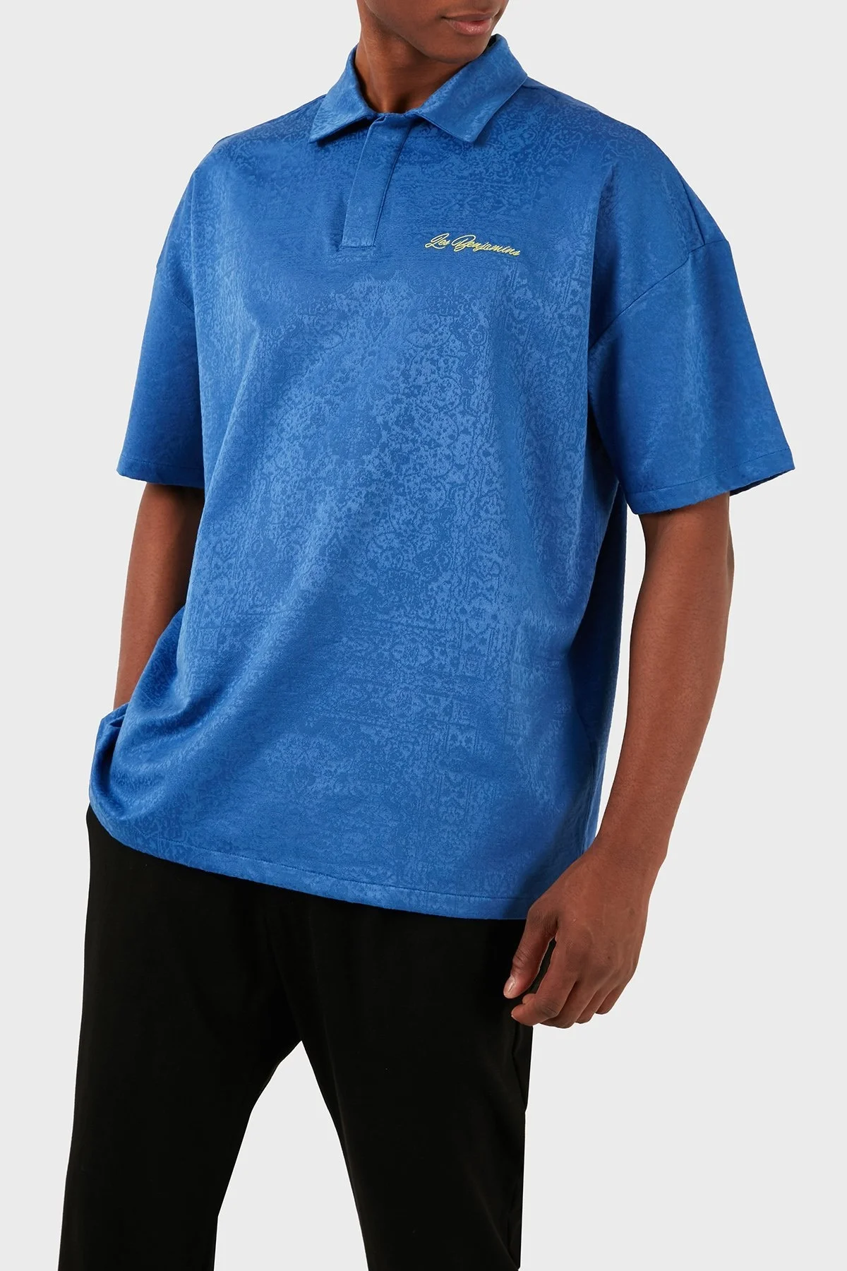 Les Benjamins Pamuklu Relaxed Fit Erkek Polo Yaka T Shirt LB24SSKISMUPL-009 MAVİ - 3