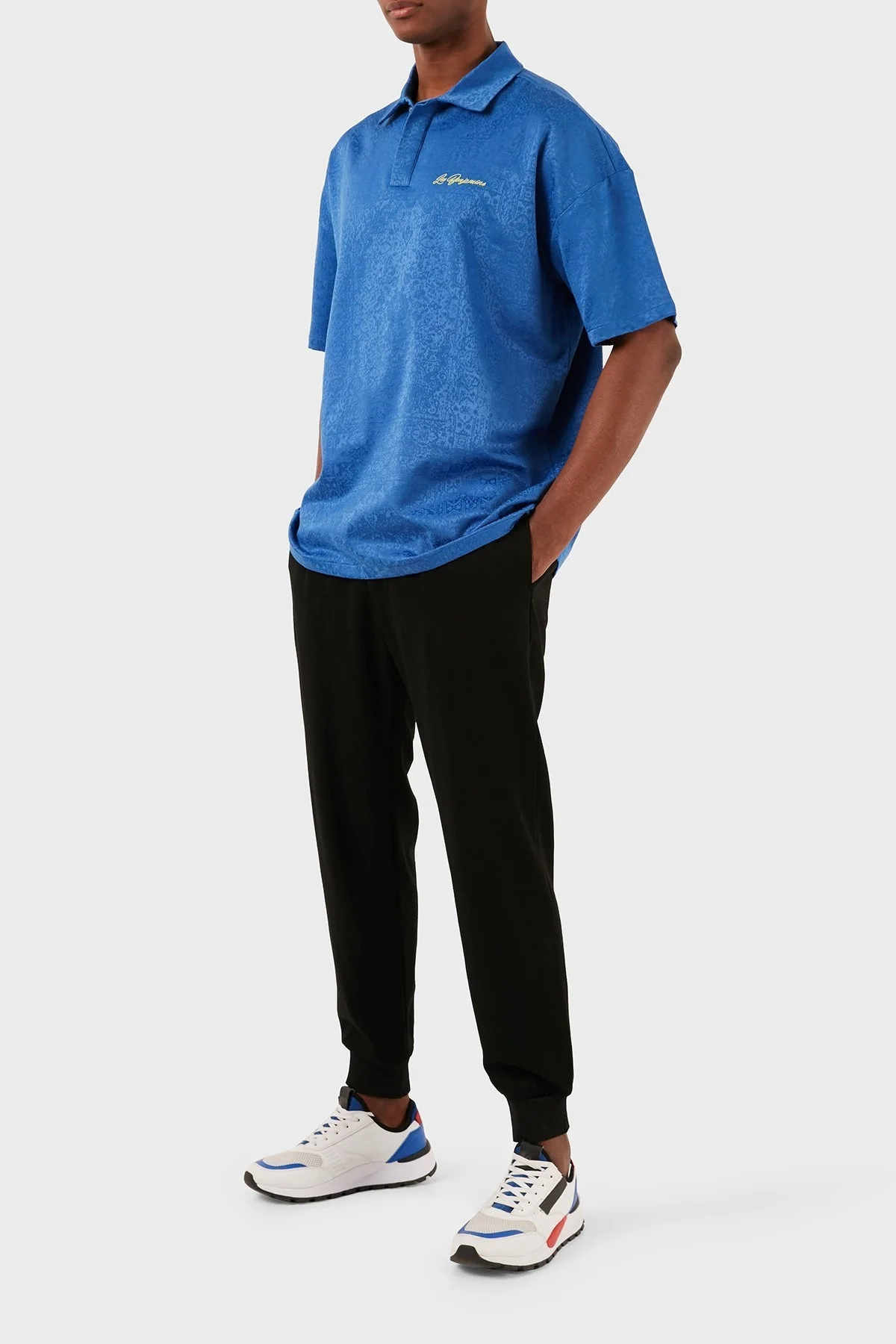 Les Benjamins Pamuklu Relaxed Fit Erkek Polo Yaka T Shirt LB24SSKISMUPL-009 MAVİ - 4