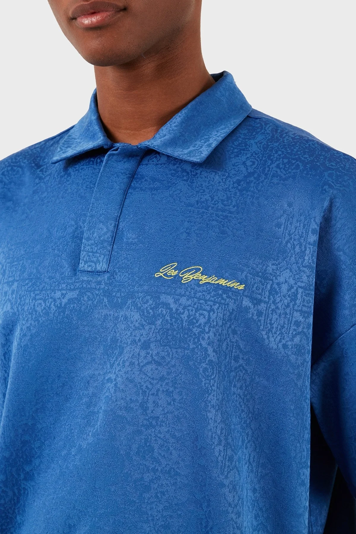 Les Benjamins Pamuklu Relaxed Fit Erkek Polo Yaka T Shirt LB24SSKISMUPL-009 MAVİ - 7