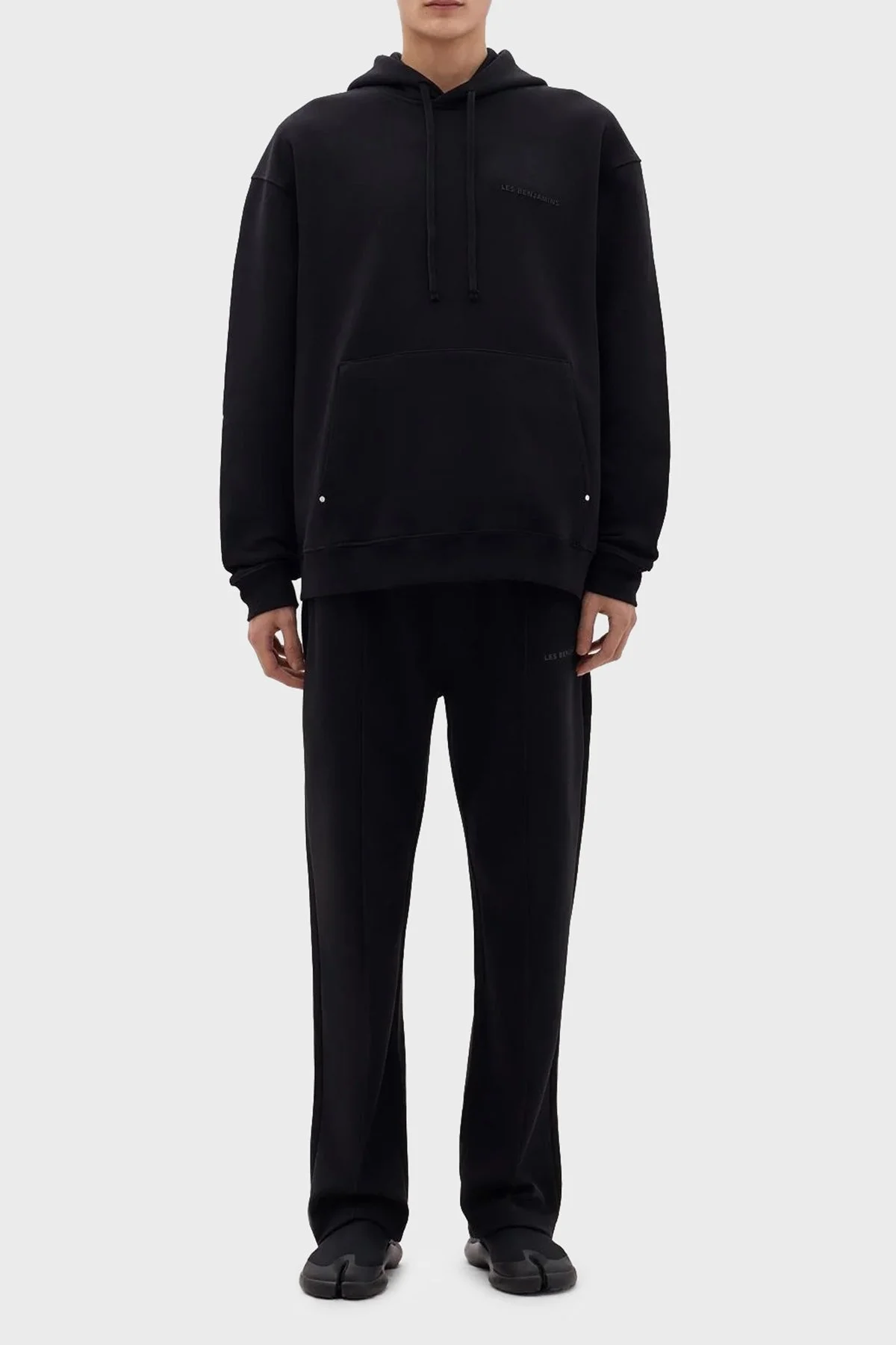 Les Benjamins Pamuklu Relaxed Fit Kanguru Cepli Erkek Sweat LB23FWCLAMUHD-401 SİYAH - 2