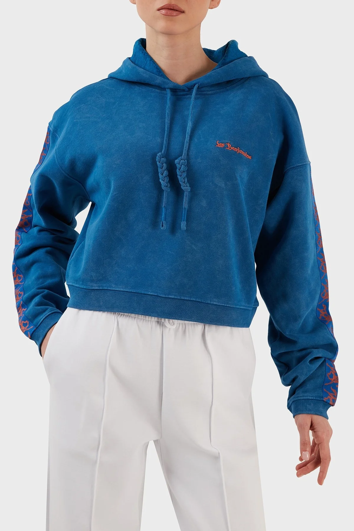 Les Benjamins Pamuklu Relaxed Fit Kapüşonlu Bayan Sweat LB23SSHOEFUHD-003 SAKS - 1