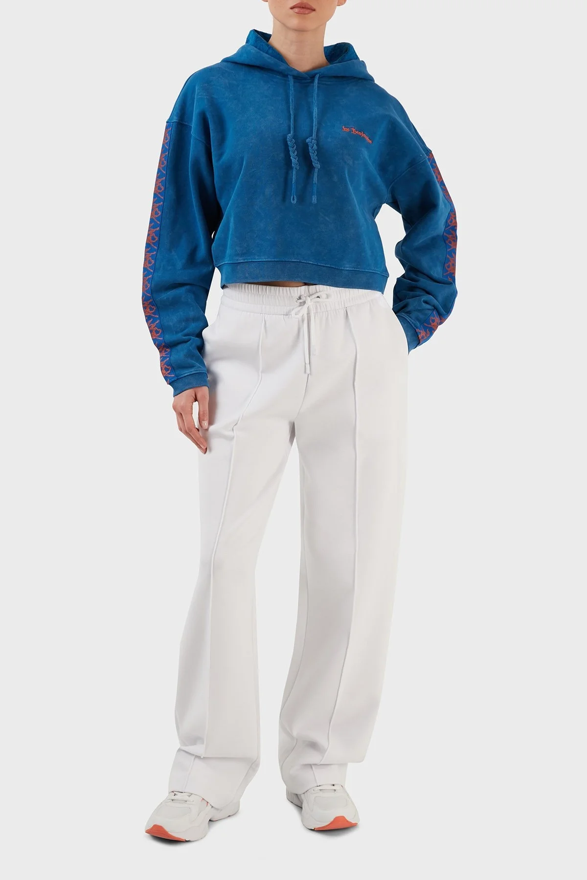 Les Benjamins Pamuklu Relaxed Fit Kapüşonlu Bayan Sweat LB23SSHOEFUHD-003 SAKS - 4