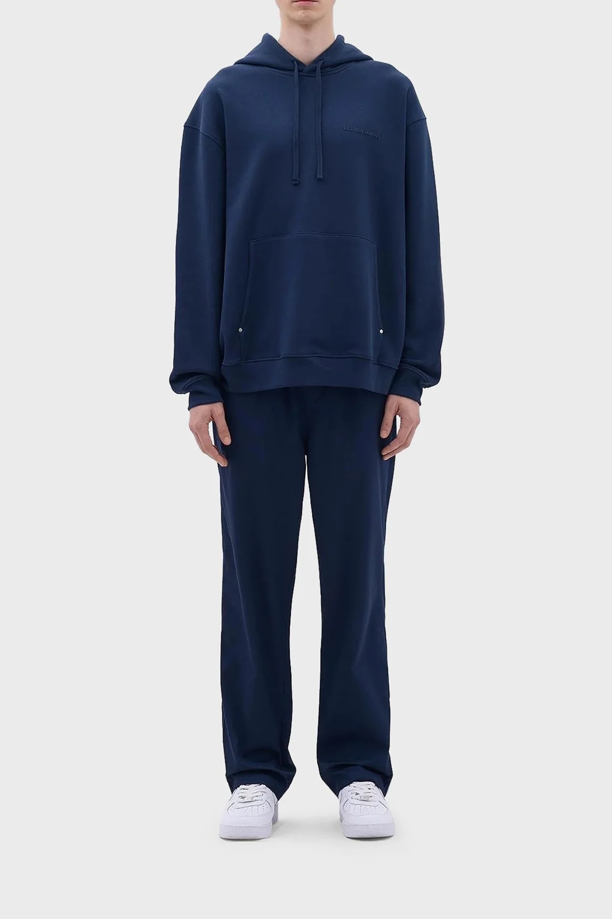 Les Benjamins Pamuklu Relaxed Fit Kapüşonlu Erkek Sweat LB23FWCLAMUHD-402 LACİVERT - 2