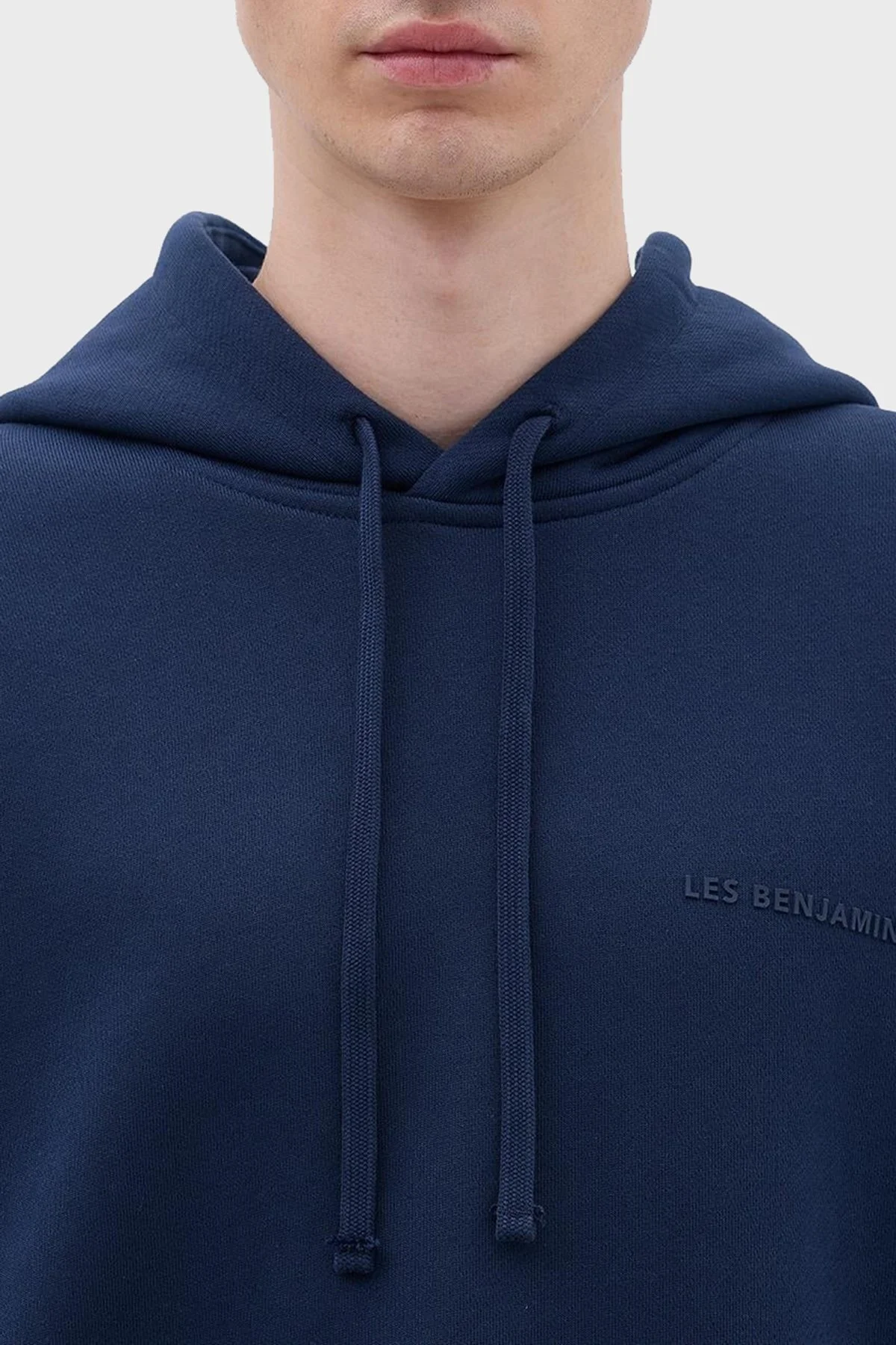 Les Benjamins Pamuklu Relaxed Fit Kapüşonlu Erkek Sweat LB23FWCLAMUHD-402 LACİVERT - 5