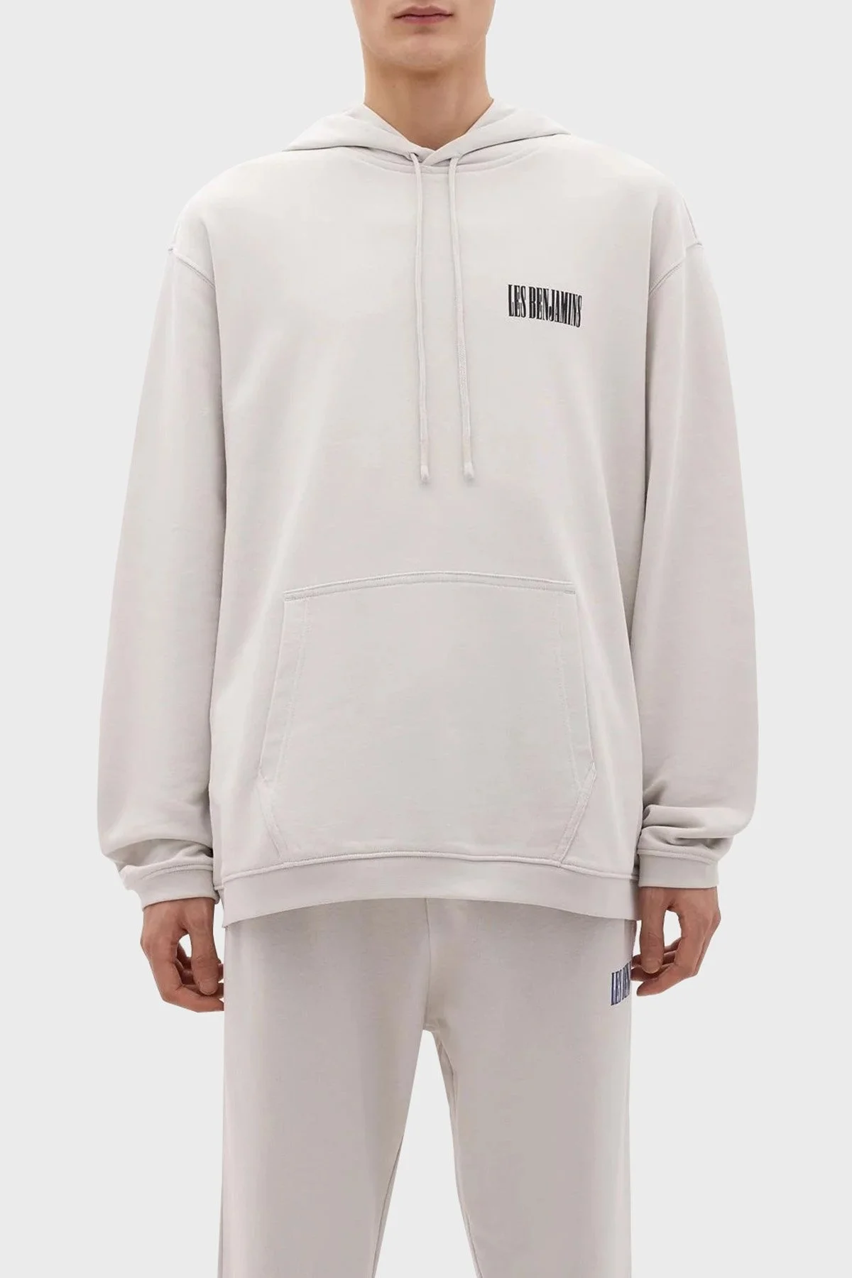 Les Benjamins Pamuklu Relaxed Fit Kapüşonlu Erkek Sweat LB24SSKISMUHD-004 Kil - 8
