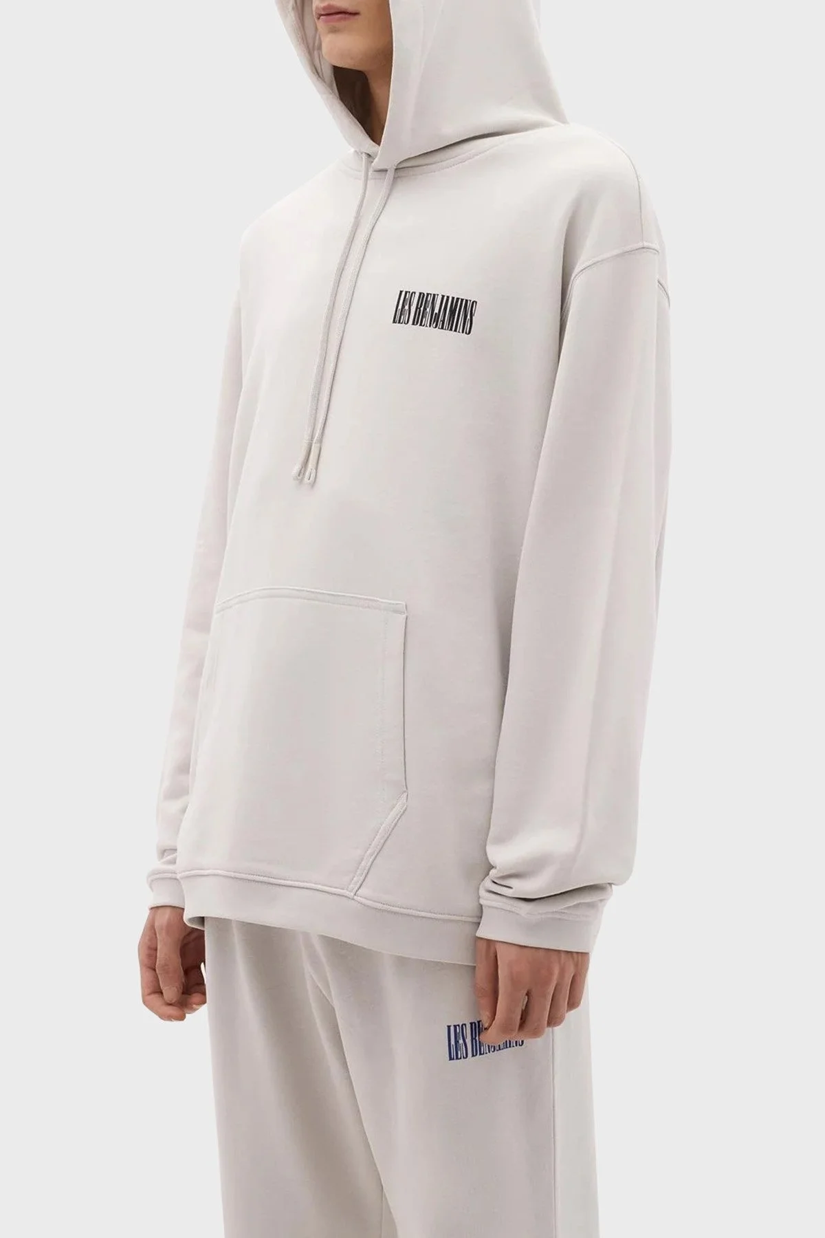 Les Benjamins Pamuklu Relaxed Fit Kapüşonlu Erkek Sweat LB24SSKISMUHD-004 Kil - 9