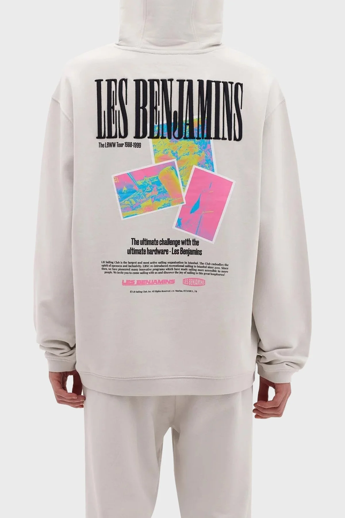 Les Benjamins Pamuklu Relaxed Fit Kapüşonlu Erkek Sweat LB24SSKISMUHD-004 Kil - 10