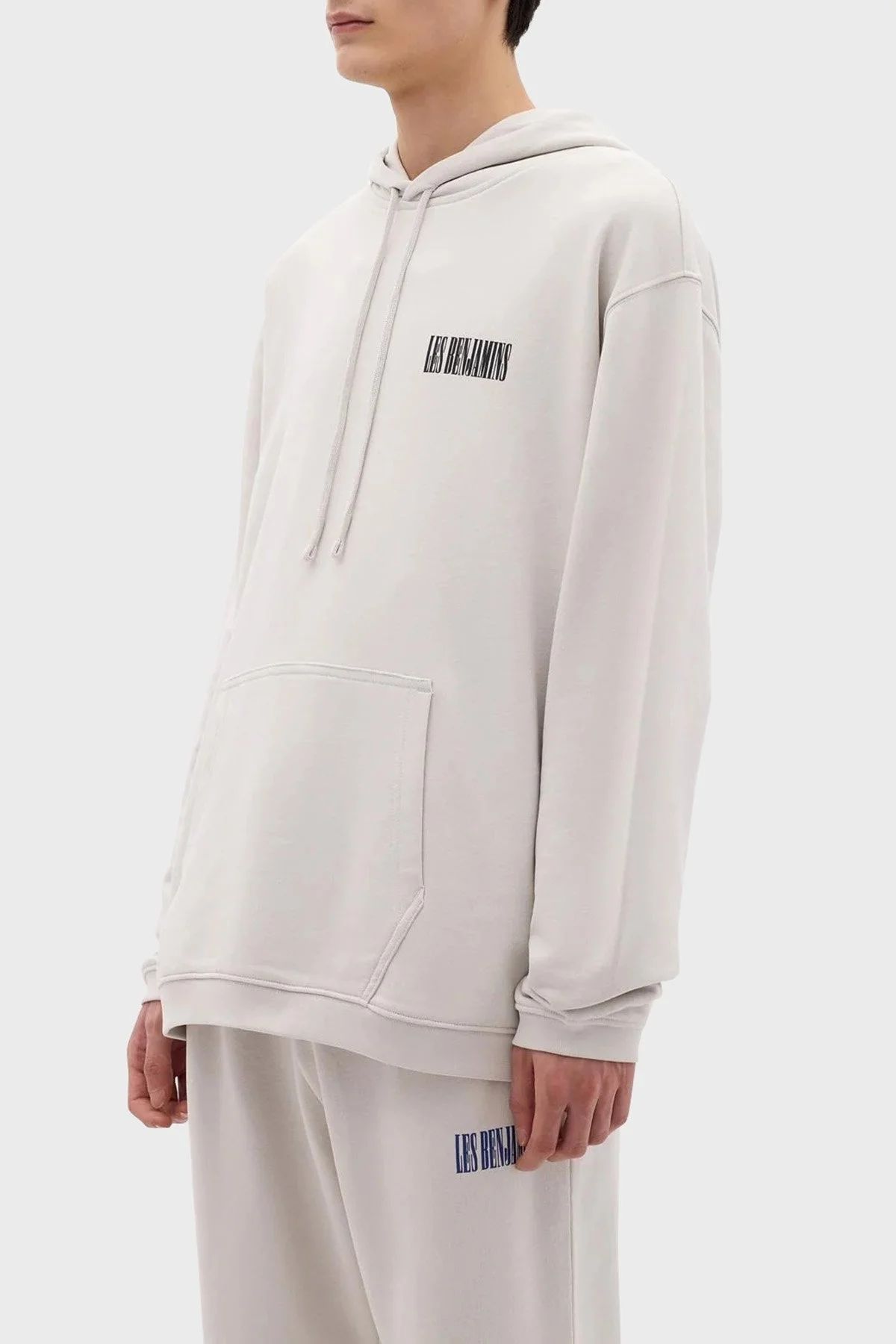 Les Benjamins Pamuklu Relaxed Fit Kapüşonlu Erkek Sweat LB24SSKISMUHD-004 Kil - 11