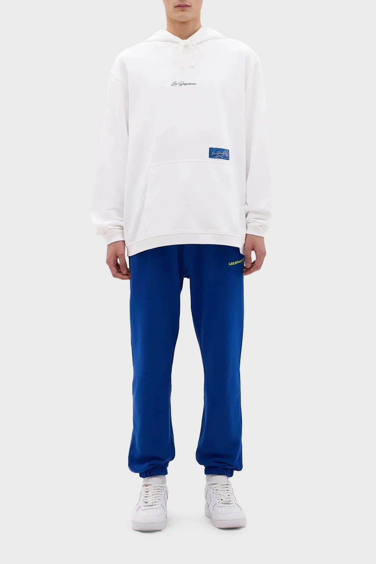 Les Benjamins Pamuklu Relaxed Fit Kapüşonlu Erkek Sweat LB24SSKISMUHD-009 BEYAZ - 4