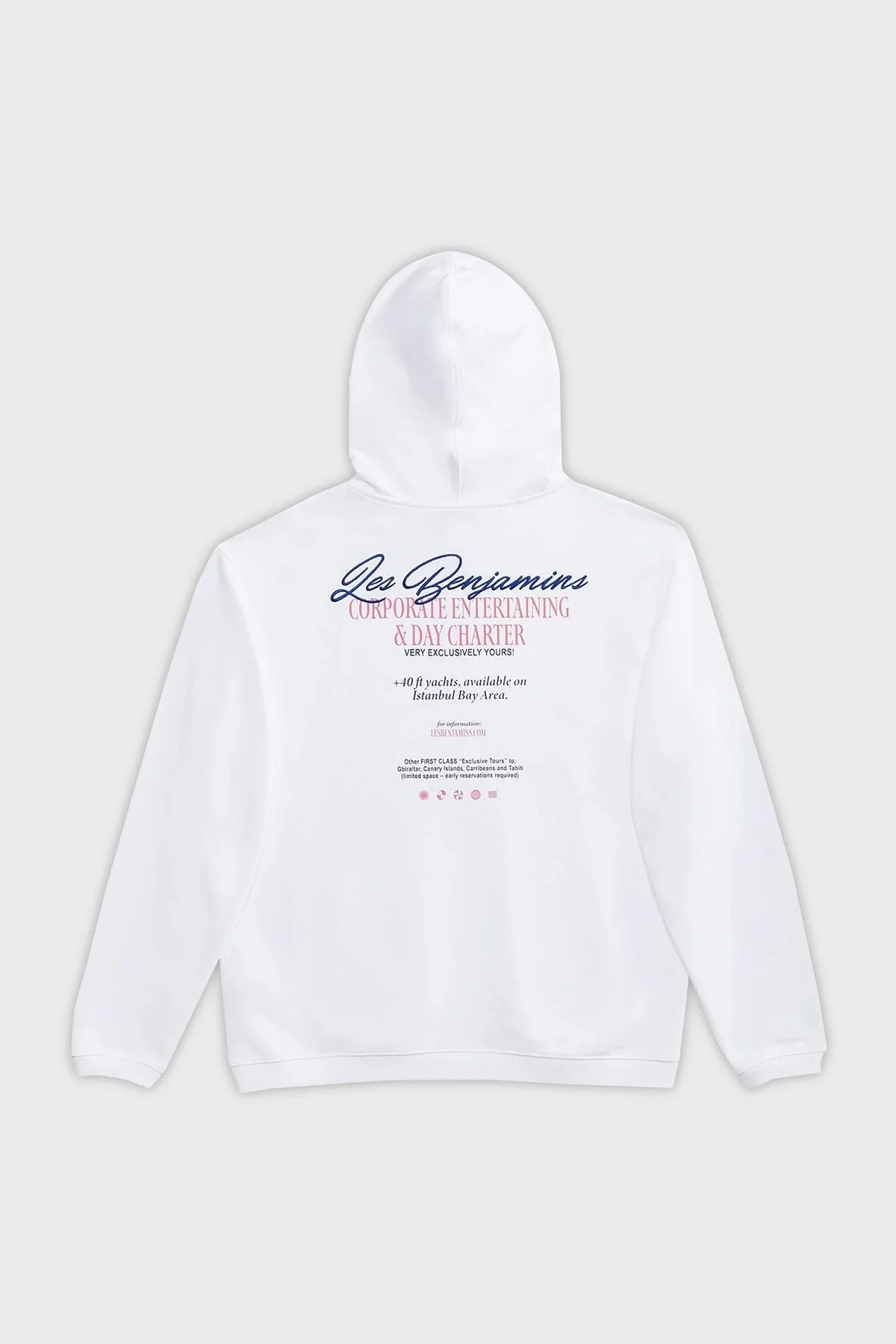 Les Benjamins Pamuklu Relaxed Fit Kapüşonlu Erkek Sweat LB24SSKISMUHD-009 BEYAZ - 9