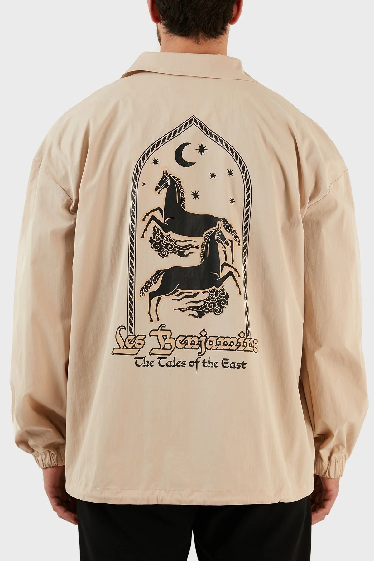 Les Benjamins Pamuklu Sırt Baskılı Relaxed Fit Mevsimlik Erkek Ceket LB23SSHOEMUJC-002 BEJ - 2