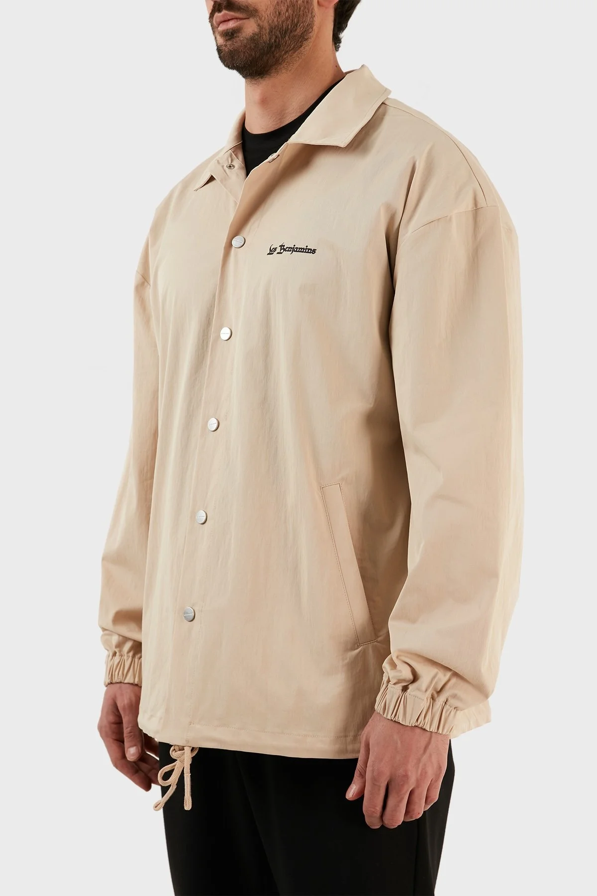 Les Benjamins Pamuklu Sırt Baskılı Relaxed Fit Mevsimlik Erkek Ceket LB23SSHOEMUJC-002 BEJ - 3