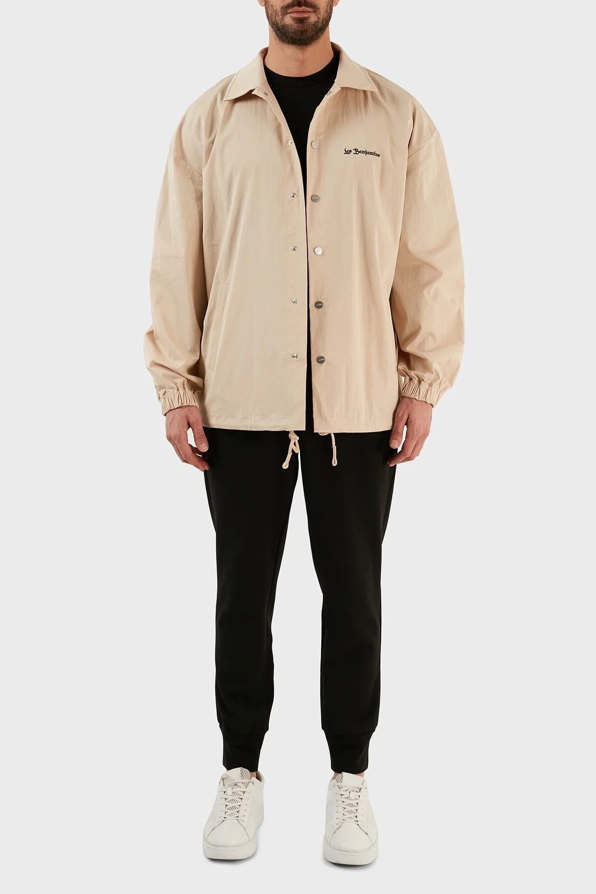 Les Benjamins Pamuklu Sırt Baskılı Relaxed Fit Mevsimlik Erkek Ceket LB23SSHOEMUJC-002 BEJ - 4