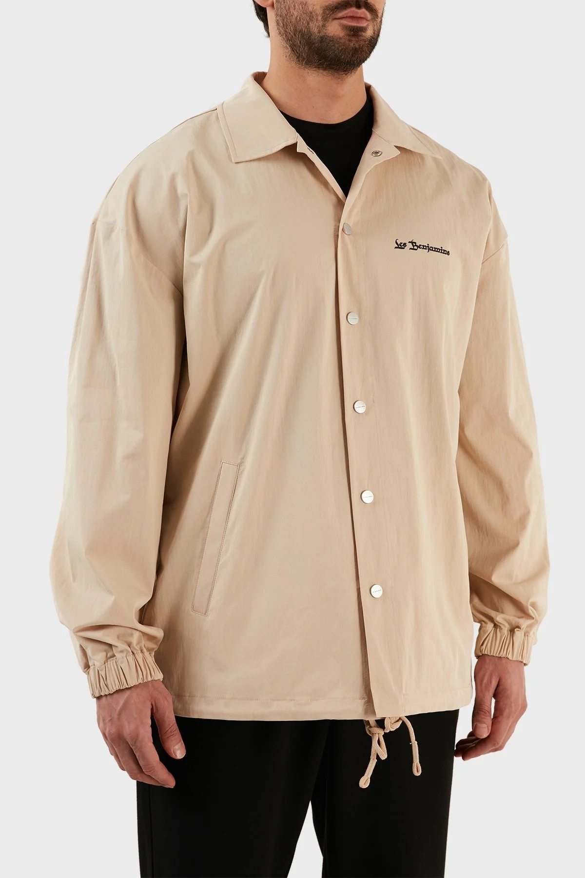 Les Benjamins Pamuklu Sırt Baskılı Relaxed Fit Mevsimlik Erkek Ceket LB23SSHOEMUJC-002 BEJ - 6