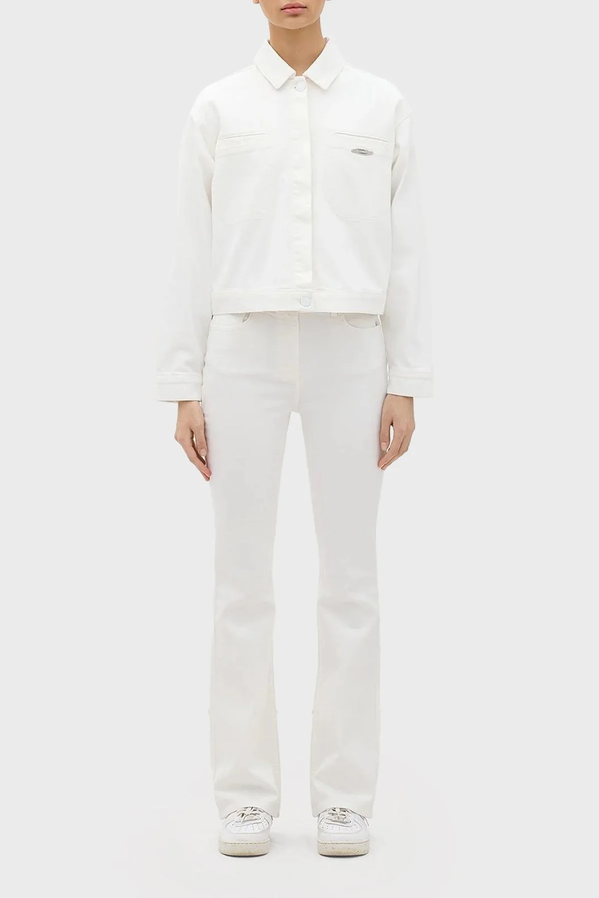 Les Benjamins Pamuklu Yüksek Bel Flare Jeans Bayan Kot Pantolon LB24SSKISFUPT-006 BEYAZ - 4