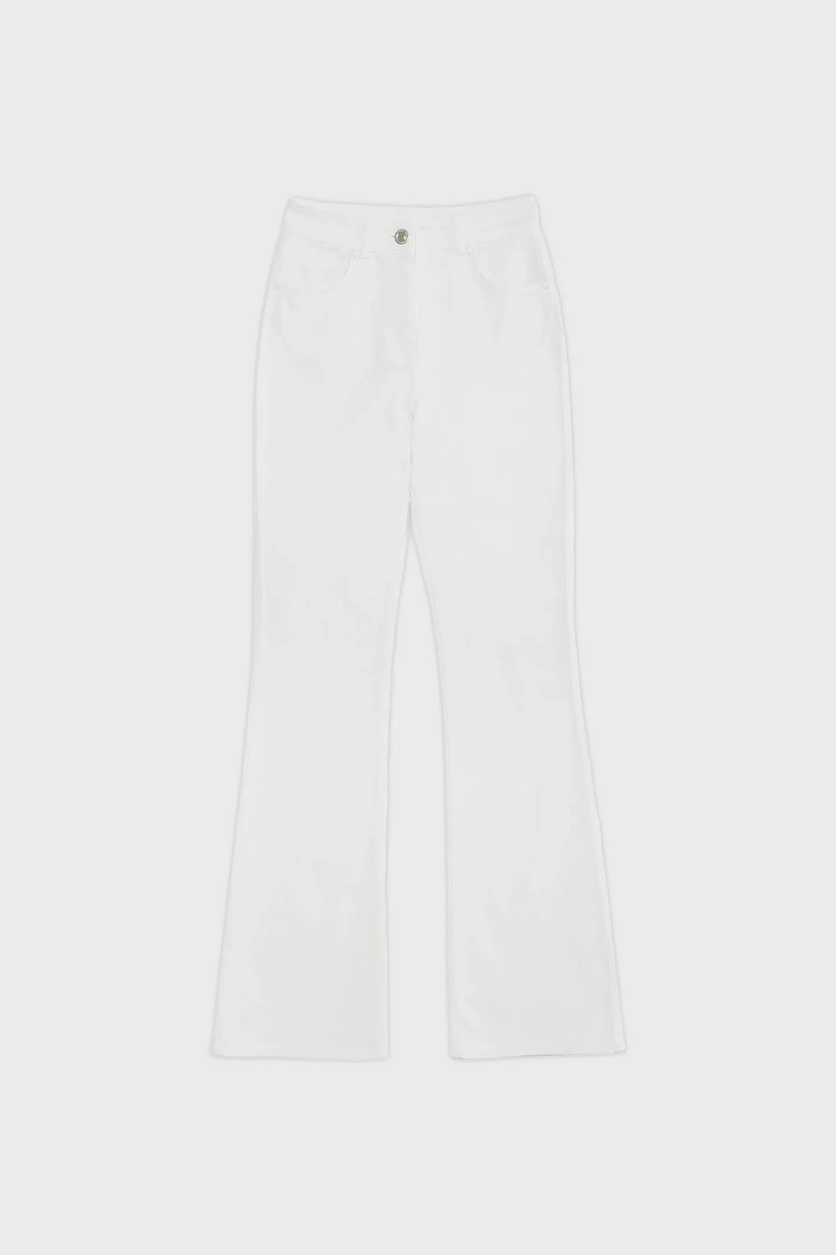 Les Benjamins Pamuklu Yüksek Bel Flare Jeans Bayan Kot Pantolon LB24SSKISFUPT-006 BEYAZ - 6