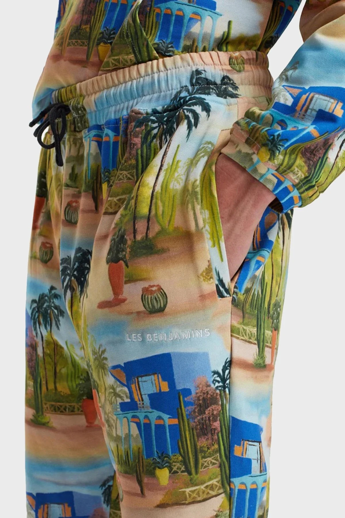 Les Benjamins Rahat Kesim Elastik Bel Bantlı Cepli % 100 Pamuk Erkek Pantolon LB22SSTMJMUSP-003 MAVİ-BEJ - 2