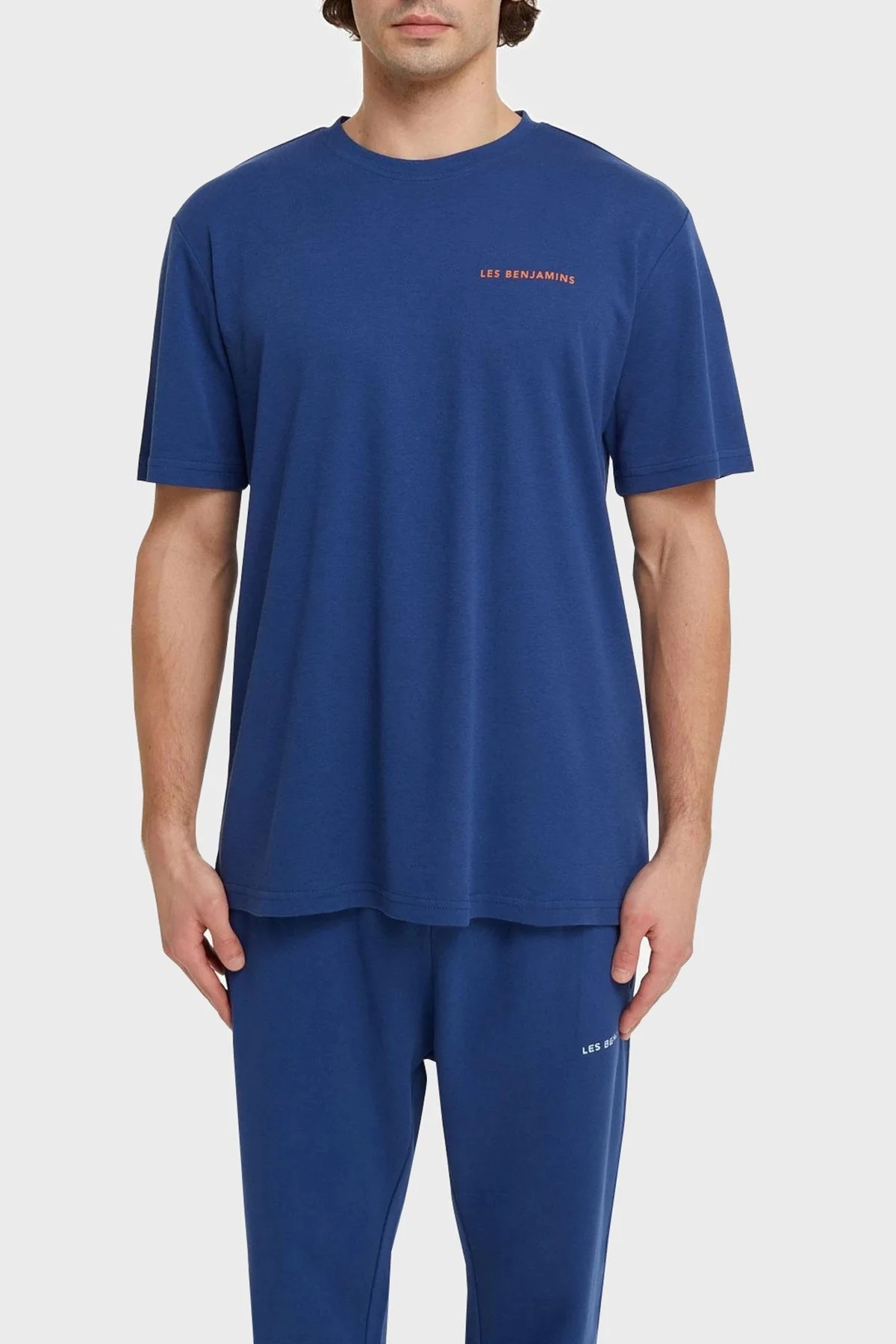 Les Benjamins Regular Fit Bisiklet Yaka % 100 Pamuk Erkek T Shirt LB21SSCORMUTS-007 LACİVERT - 1