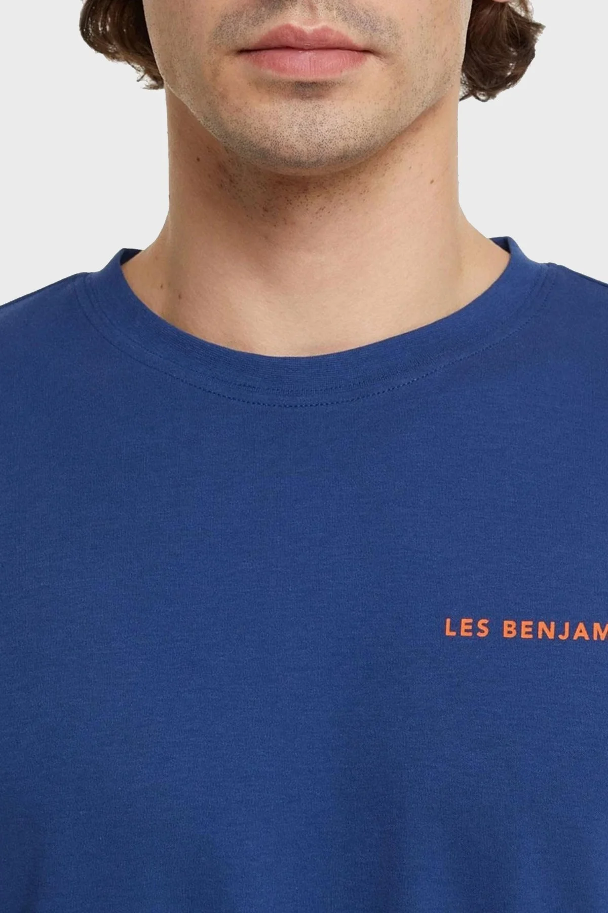 Les Benjamins Regular Fit Bisiklet Yaka % 100 Pamuk Erkek T Shirt LB21SSCORMUTS-007 LACİVERT - 3