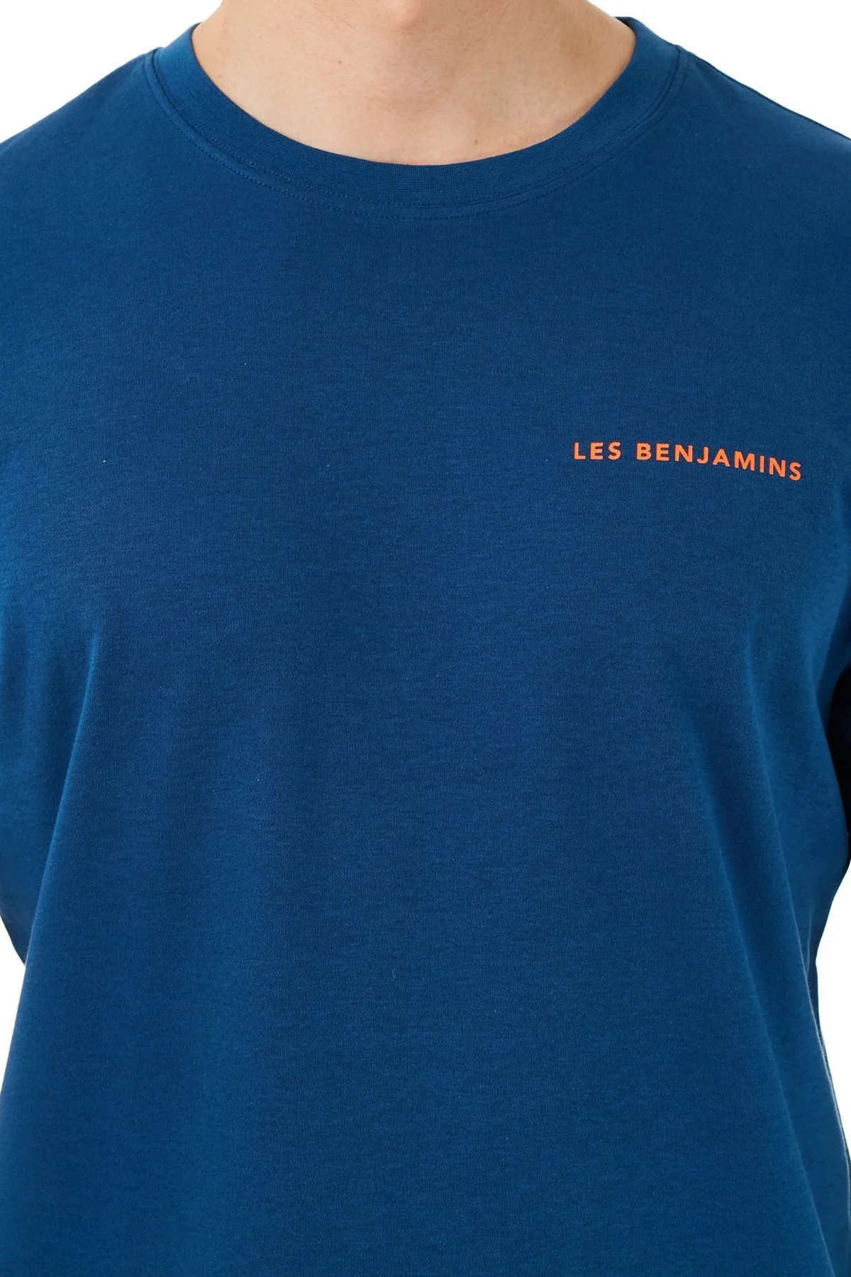 Les Benjamins Regular Fit Bisiklet Yaka % 100 Pamuk Erkek T Shirt LB21SSCORMUTS-007 LACİVERT - 6