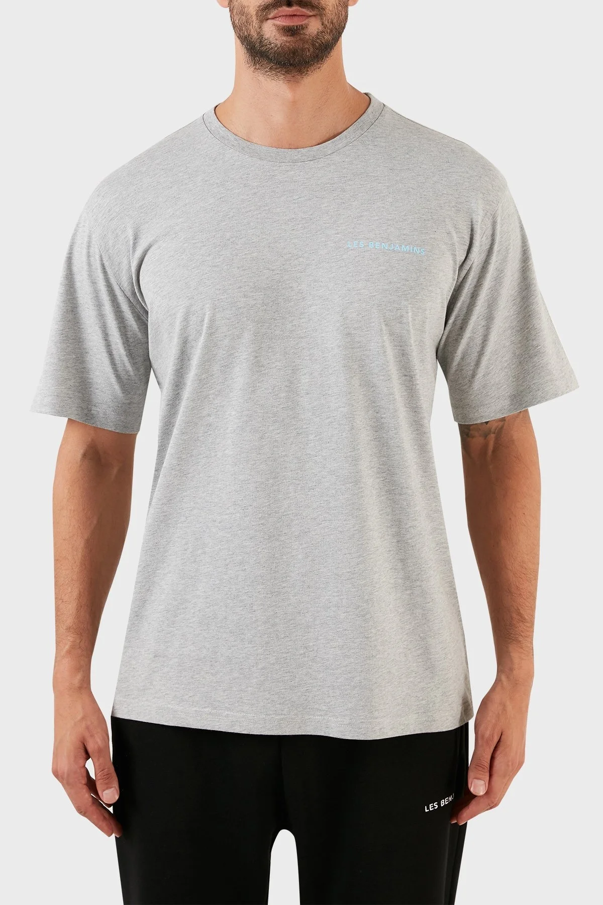 Les Benjamins Regular Fit Bisiklet Yaka % 100 Pamuk Erkek T Shirt LB21SSCORMUTS-008 GRİ - 7