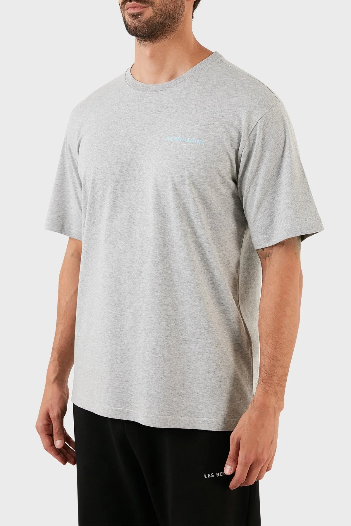 Les Benjamins Regular Fit Bisiklet Yaka % 100 Pamuk Erkek T Shirt LB21SSCORMUTS-008 GRİ - 8