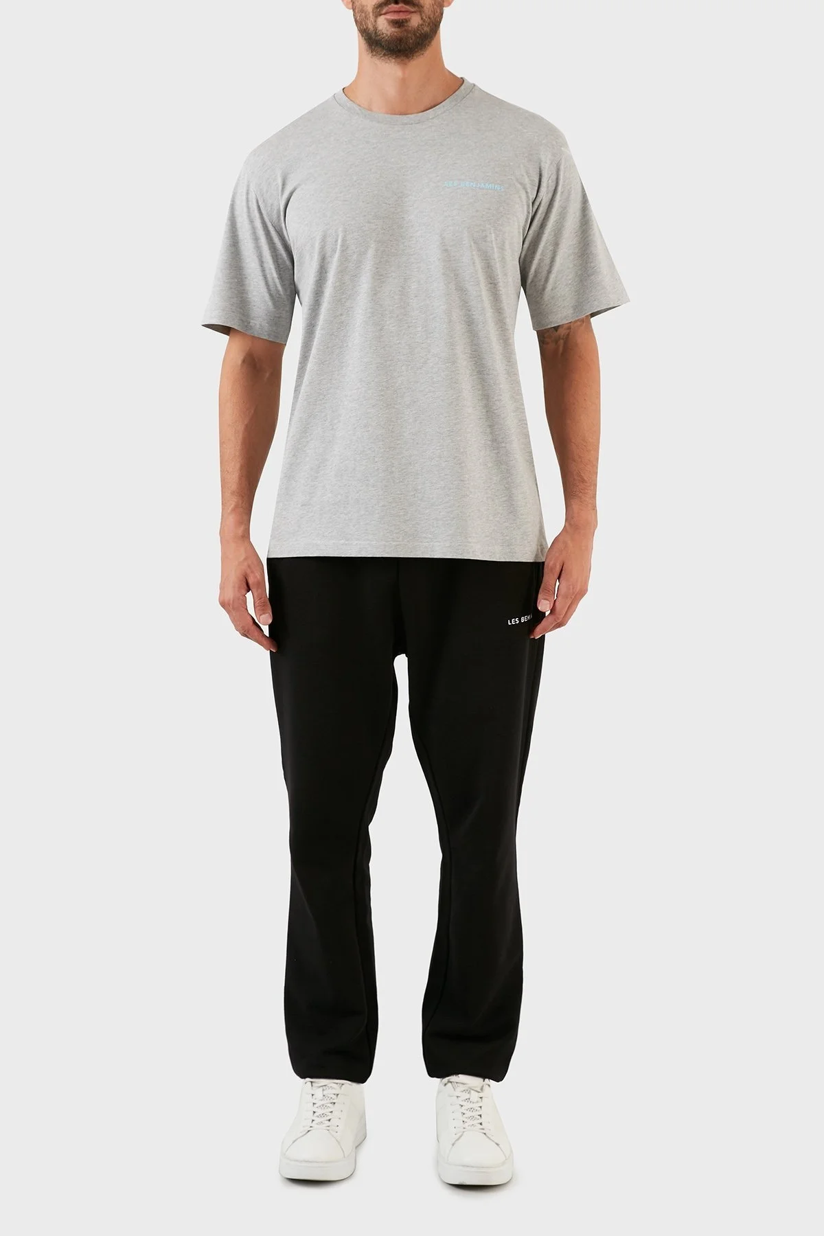 Les Benjamins Regular Fit Bisiklet Yaka % 100 Pamuk Erkek T Shirt LB21SSCORMUTS-008 GRİ - 11